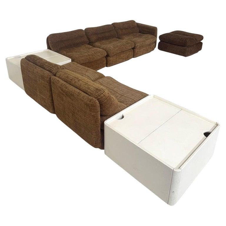20th Century Mid-Century Modern Modular Sofa with Side Tables, 1970s For Sale