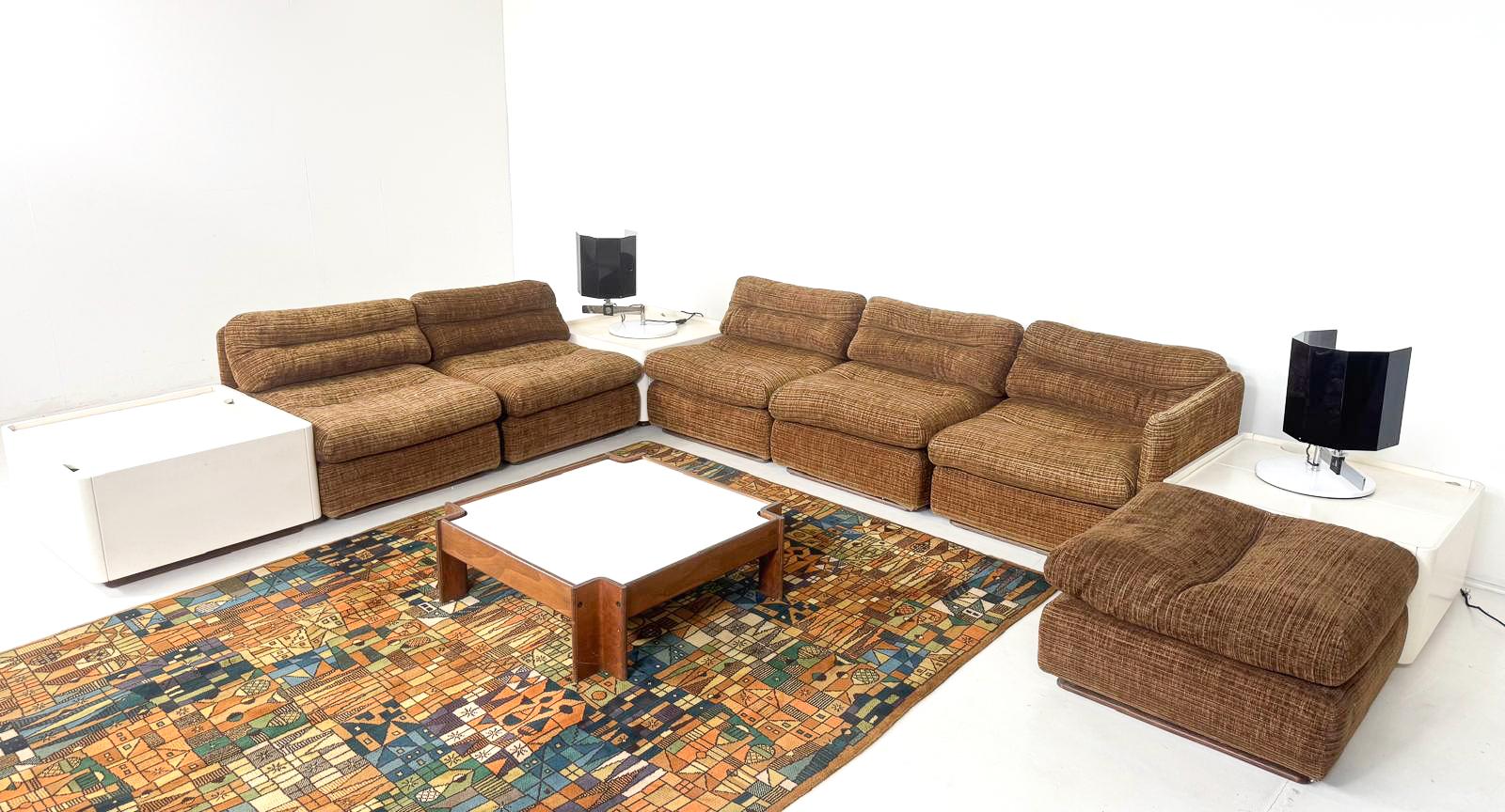 Mid-Century Modern Modular Sofa with Side Tables, 1970s For Sale 2