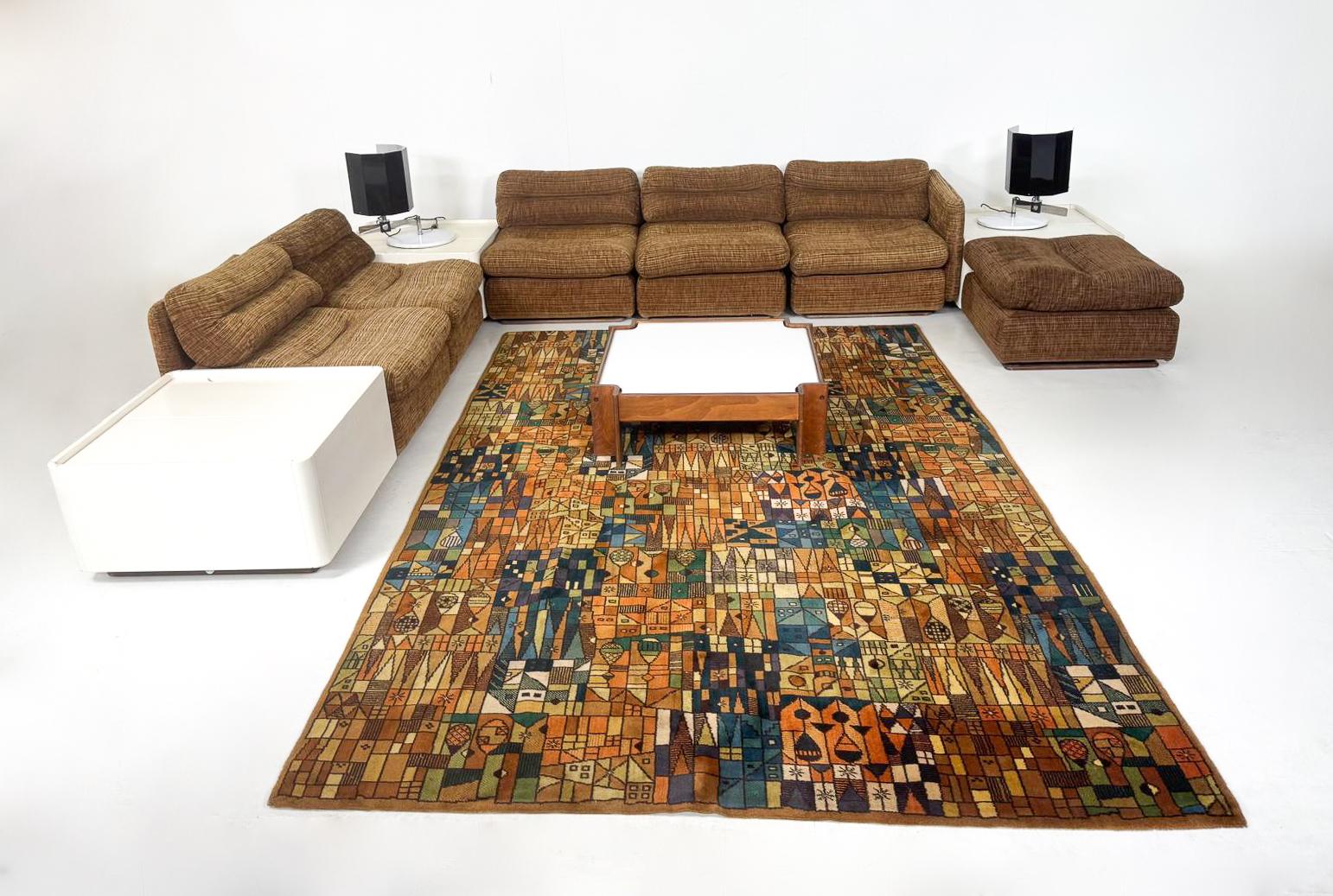 Mid-Century Modern Modular Sofa with Side Tables, 1970s For Sale 3