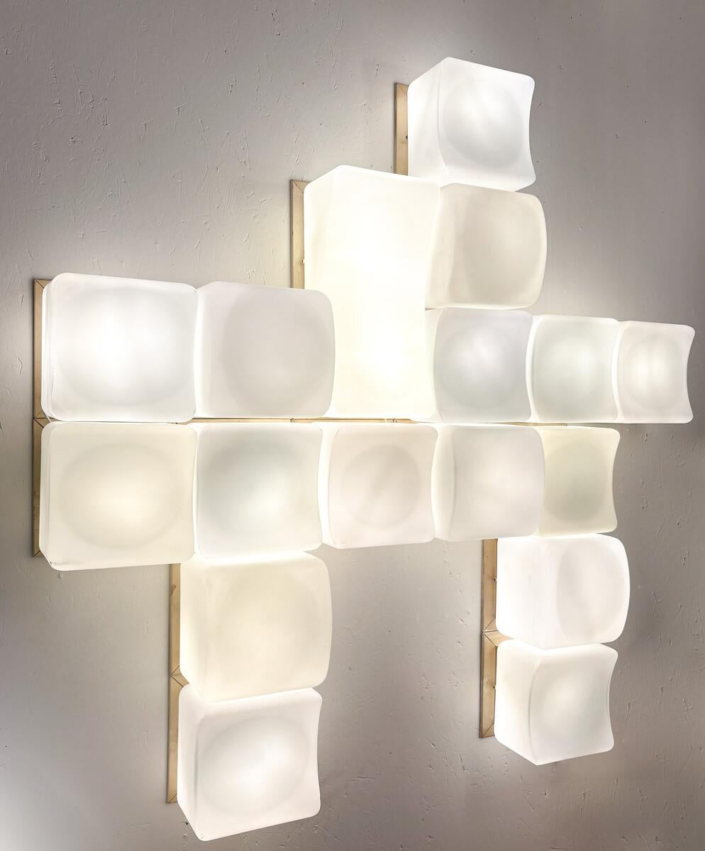 Mid-Century Modern Applique modulaire Onda de style mi-siècle moderne par Claudio Salocchi, Lumenform en vente