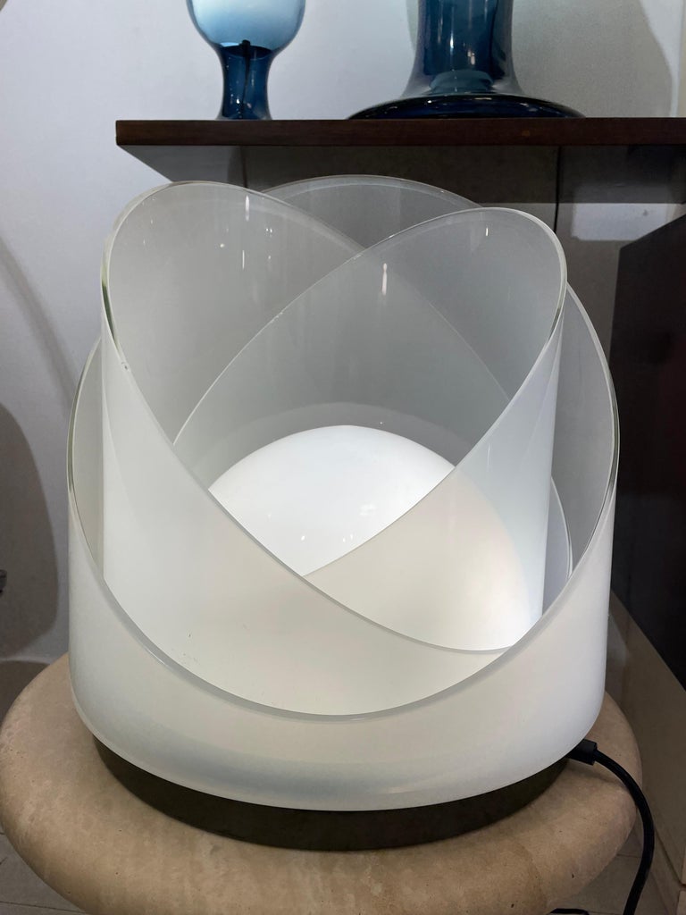 Italian Mid-Century Modern Modular White Table Lamp by Carlo Nason for Mazzega, 1960s For Sale
