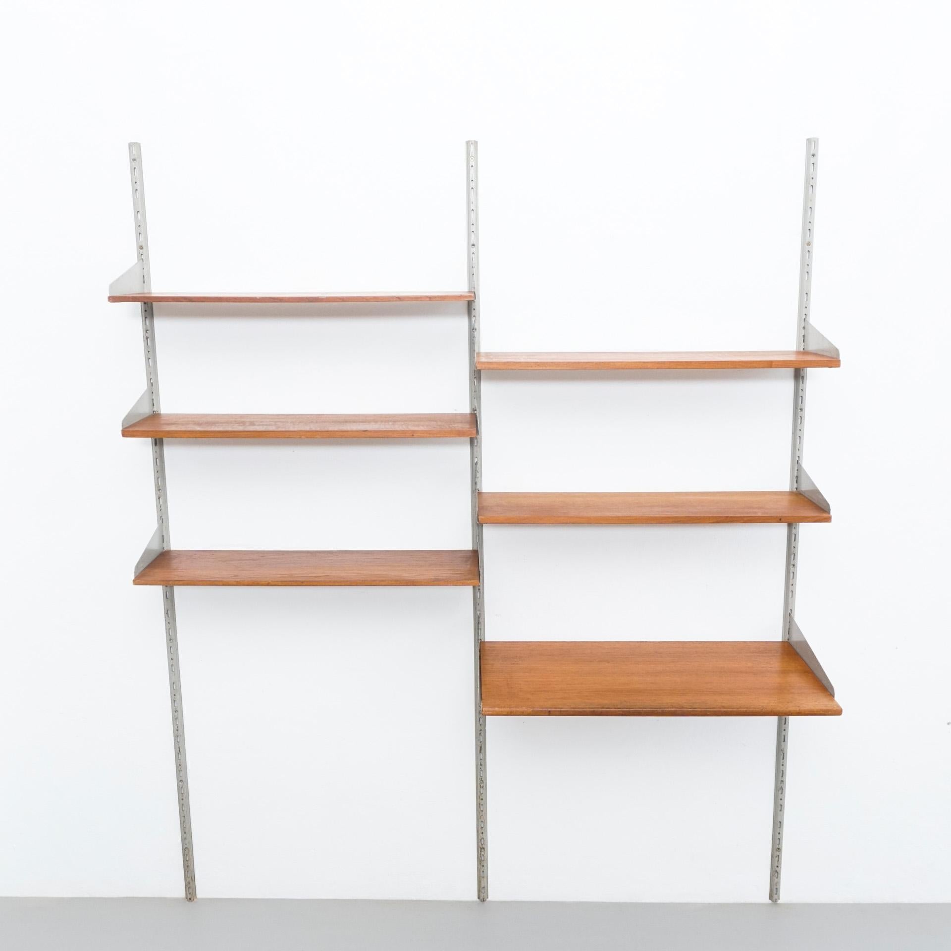 Other Mid-Century Modern Modular Wood and Metal Shelve, circa 1960