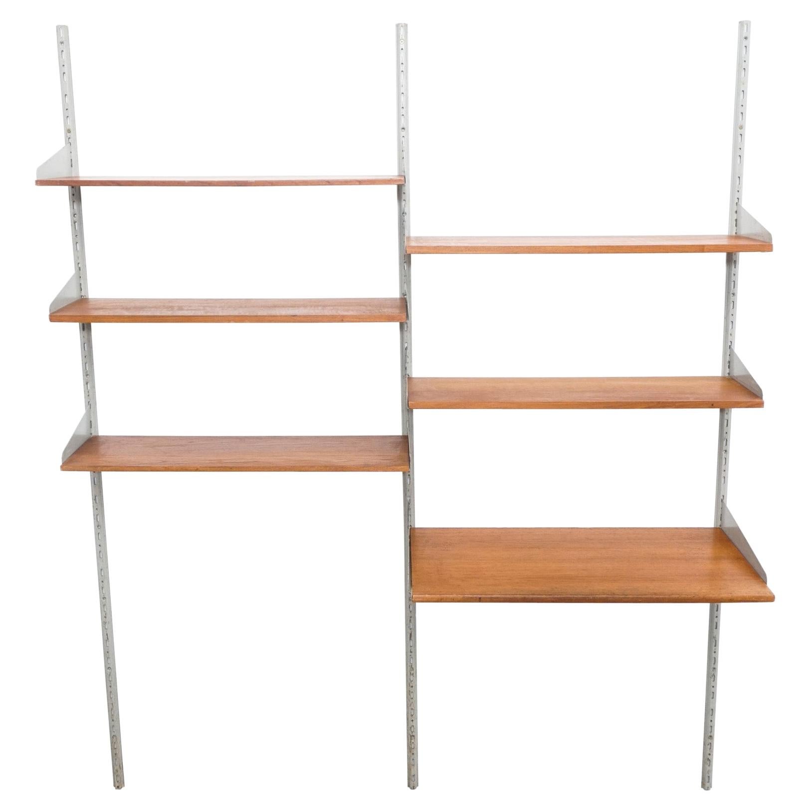 Mid-Century Modern Modular Wood and Metal Shelve, circa 1960