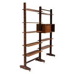 Mid-Century Modern Modular Wood Bookcase, Italy, 1950