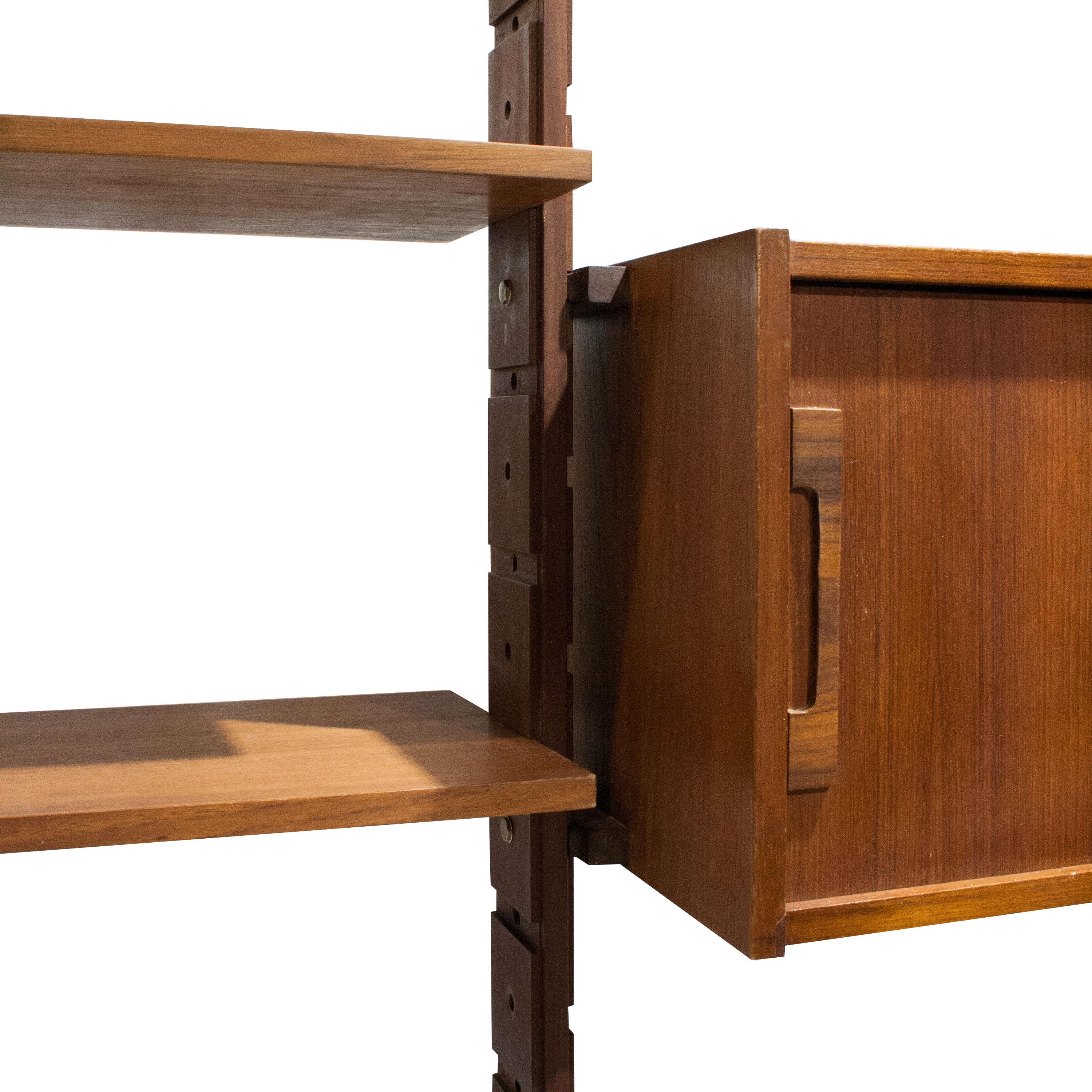 Mid-Century Modern Modular Wood Bookcase, Italy, 1950 In Good Condition In Madrid, ES