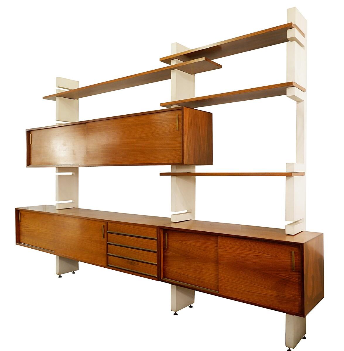 Mid-Century Modern modular wooden wall unit 