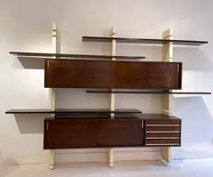 Mid-Century Modern Modular Wooden Wall unit "Extenso" by Amma, Italy, 1970s