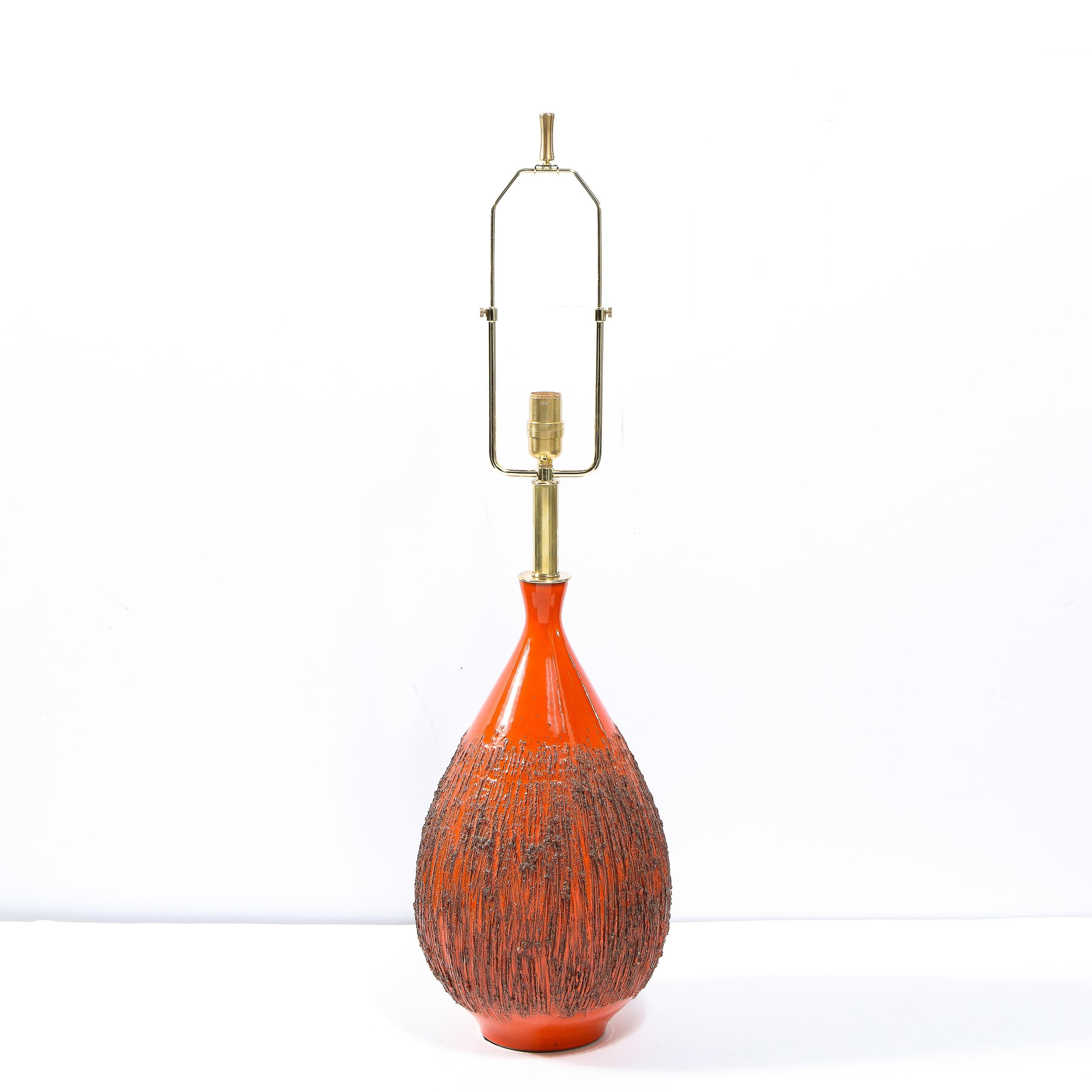 Mid-Century Modern Molten Red Orange Table Lamp by Lee Rosen for Design Technics For Sale 5