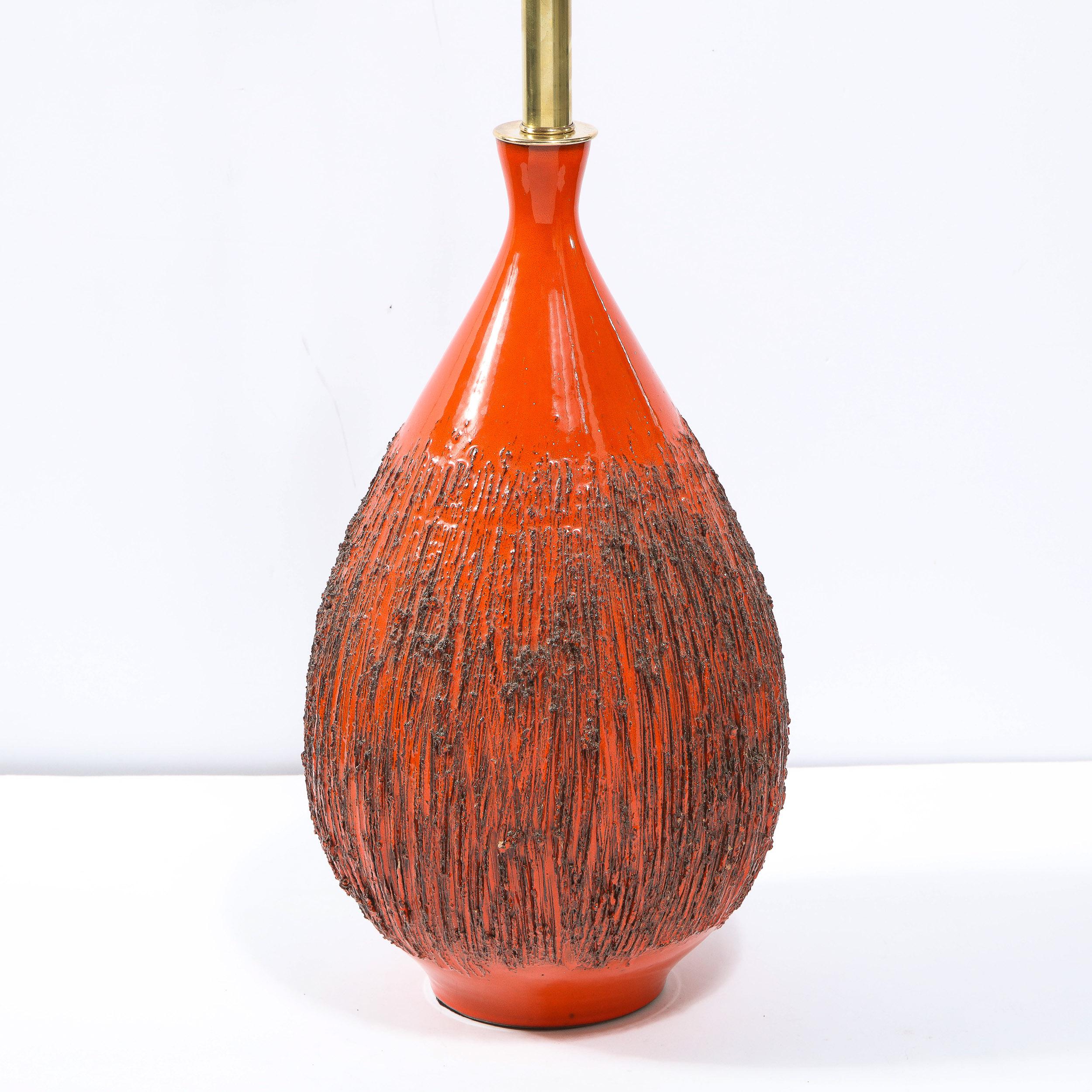 Mid-Century Modern Molten Red Orange Table Lamp by Lee Rosen for Design Technics For Sale 6