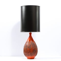 Mid-Century Modern Molten Red Orange Table Lamp by Lee Rosen for Design Technics