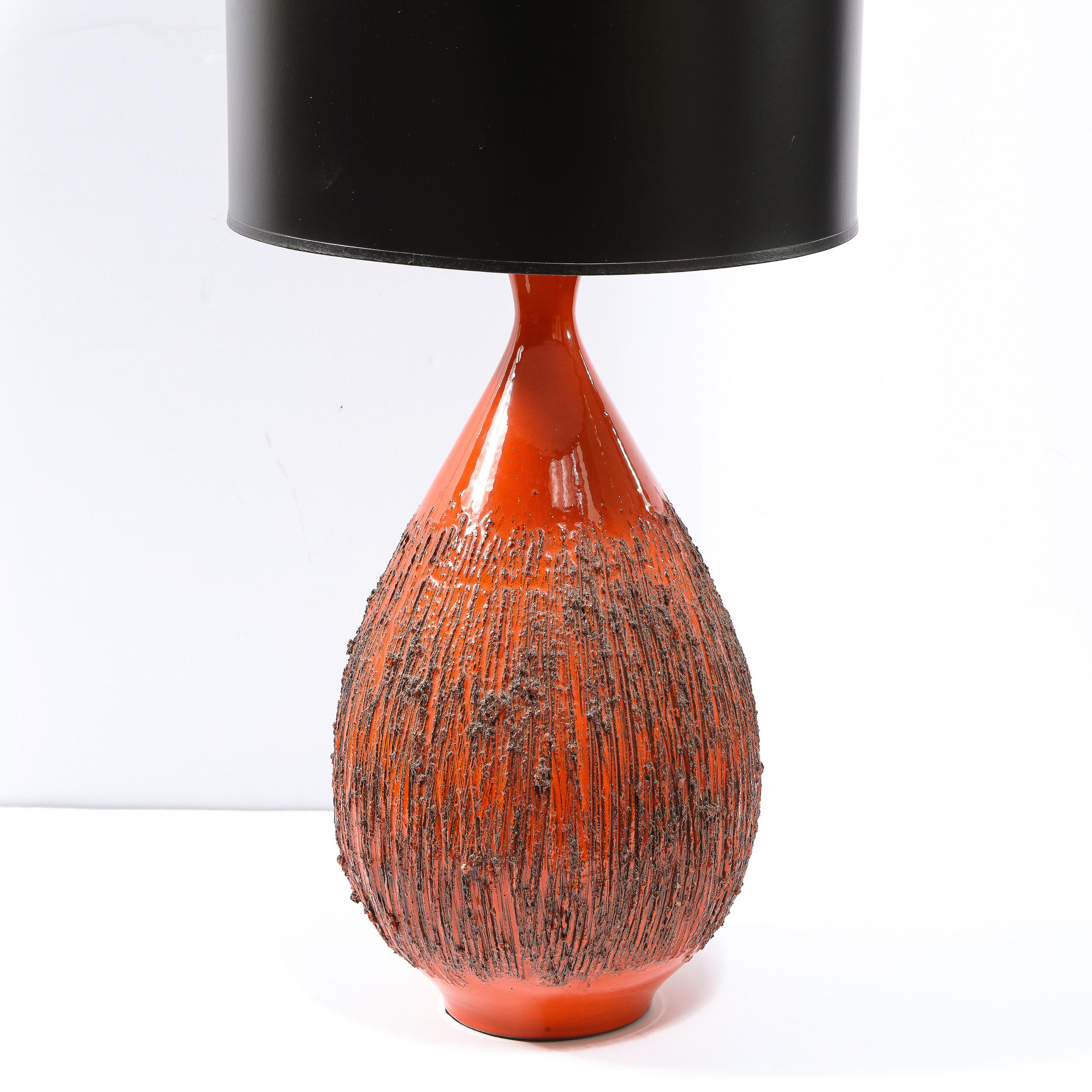 Lampada da tavolo moderna di metà secolo in rosso arancio di Lee Rosen per Design Technics In condizioni ottime in vendita a New York, NY