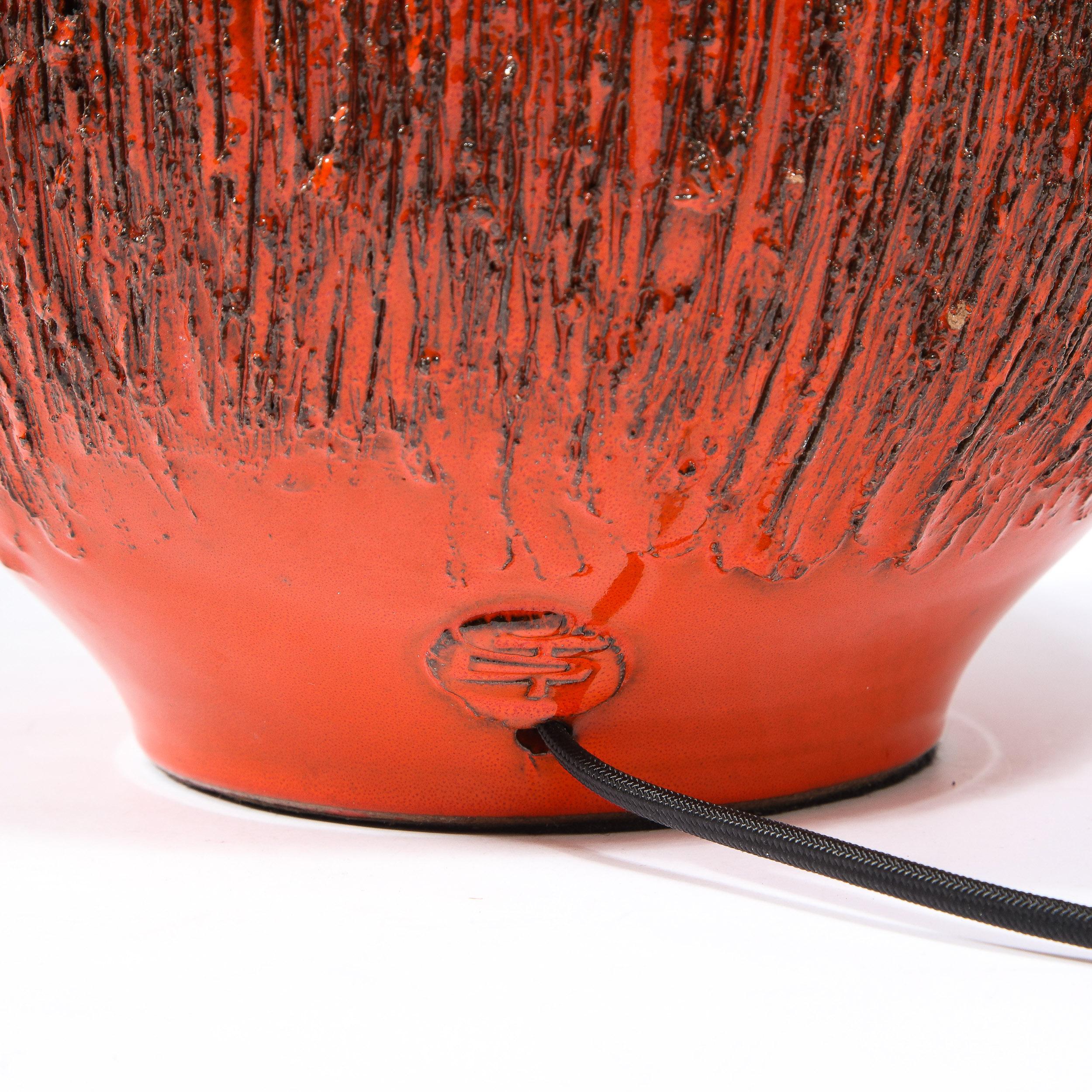 Mid-Century Modern Molten Red Orange Table Lamp by Lee Rosen for Design Technics For Sale 2