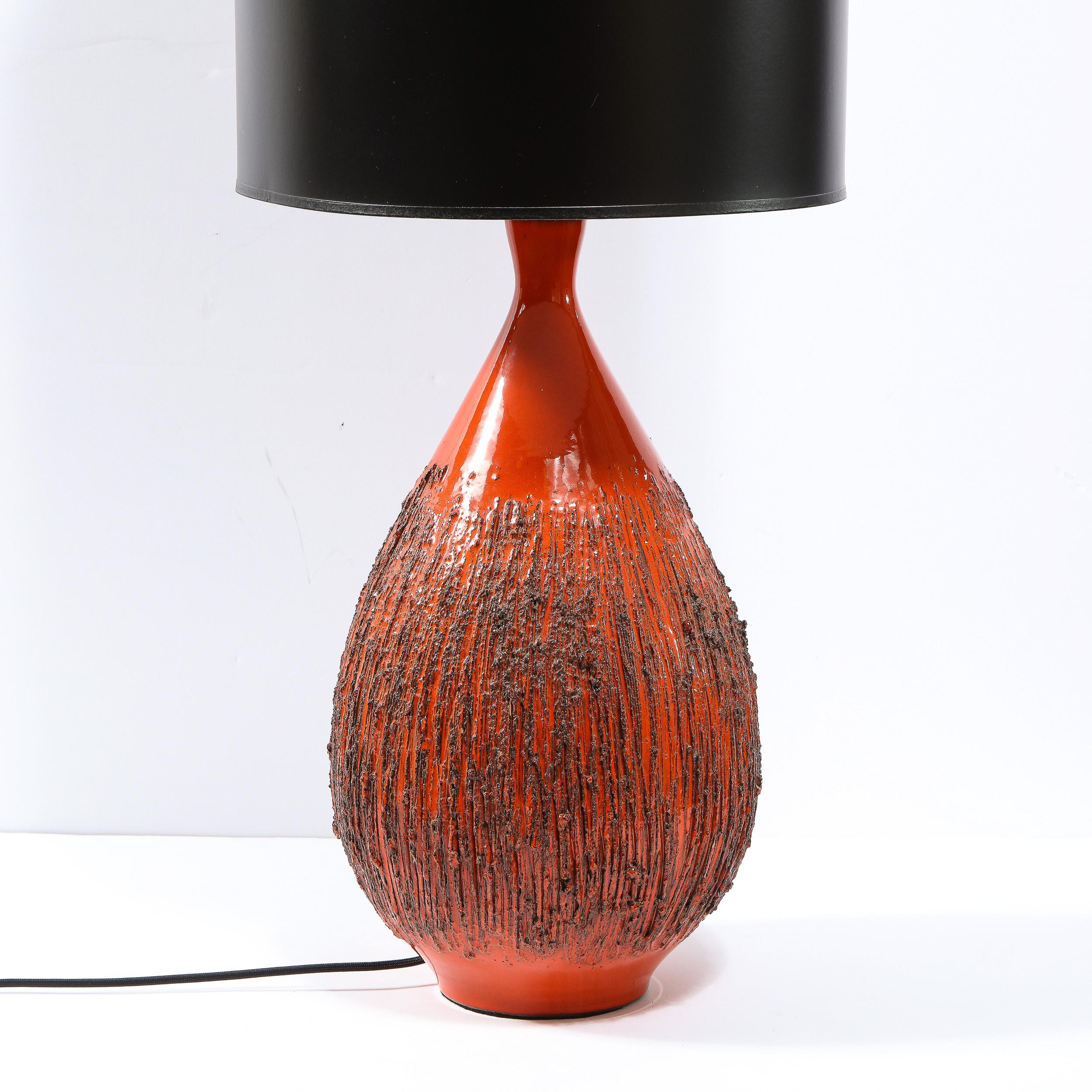 Mid-Century Modern Molten Red Orange Table Lamp by Lee Rosen for Design Technics For Sale 3