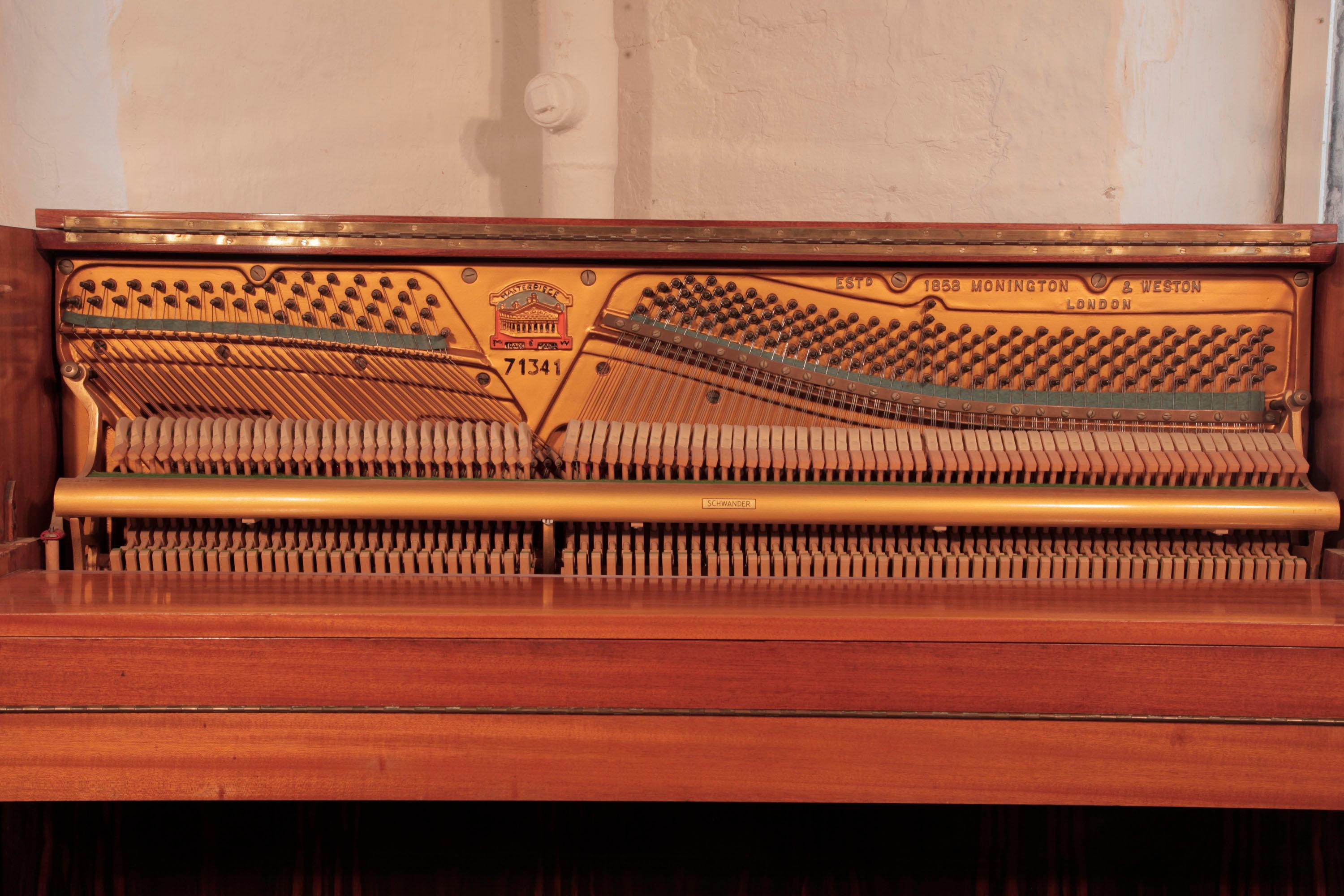Mid-Century Modern Monington and Weston Piano in Mahogany and Macassar Ebony In Good Condition For Sale In Leeds, GB