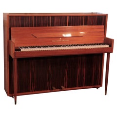 Piano de style mi-siècle moderne Monington and Weston en acajou et ébène de Macassar