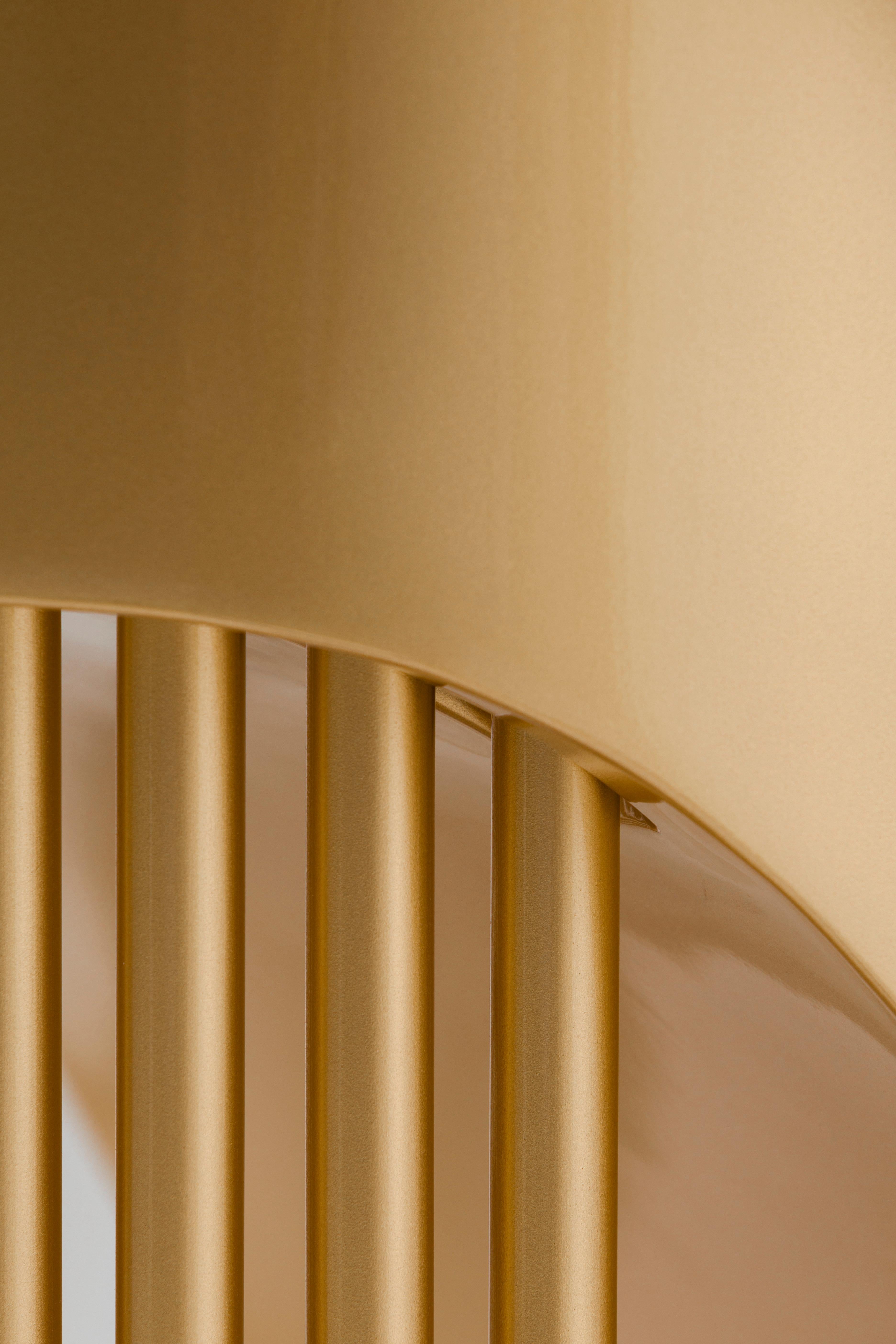 Mid-Century Modern Mons Daybed, Goldlack, Rotes Leder, Handarbeit Greenapple im Zustand „Neu“ im Angebot in Lisboa, PT