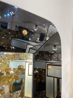 Mid-Century Modern Monumental Black Frame Mirror Italy 1940s