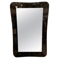Mid-Century Modern Monumental Black Frame Mirror Italy 1940s