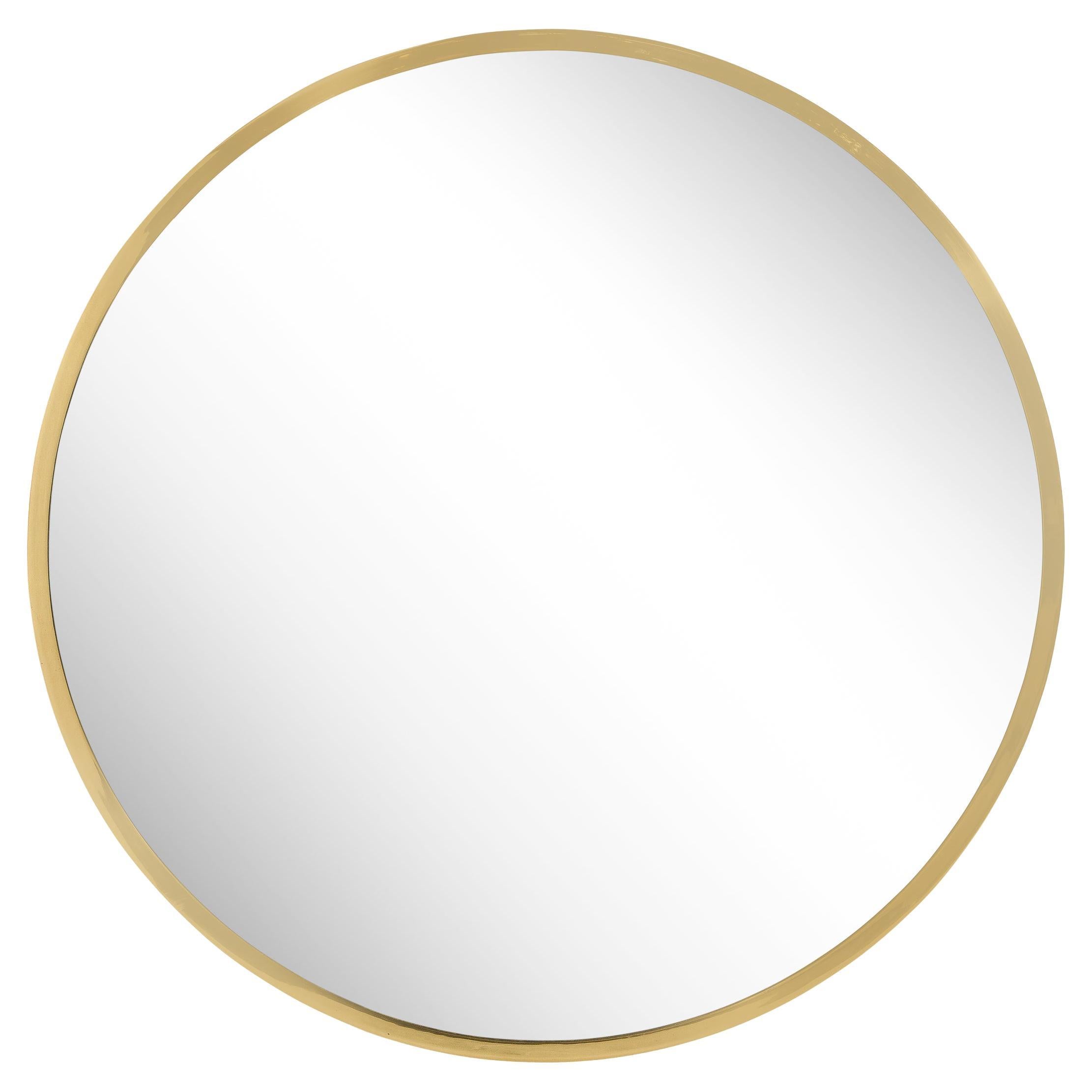 Large Scale MidCentury Modern Round or Circular Wall Mirror in White
