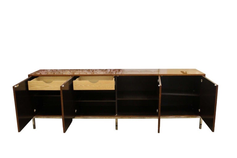 Mid-Century Modern Monumental Long Leon Rosen for Laquer Wood Pace Credenza In Good Condition In Keego Harbor, MI