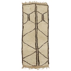Mid-Century Modern Moroccan Abstract Azilal Berber Wool Rug