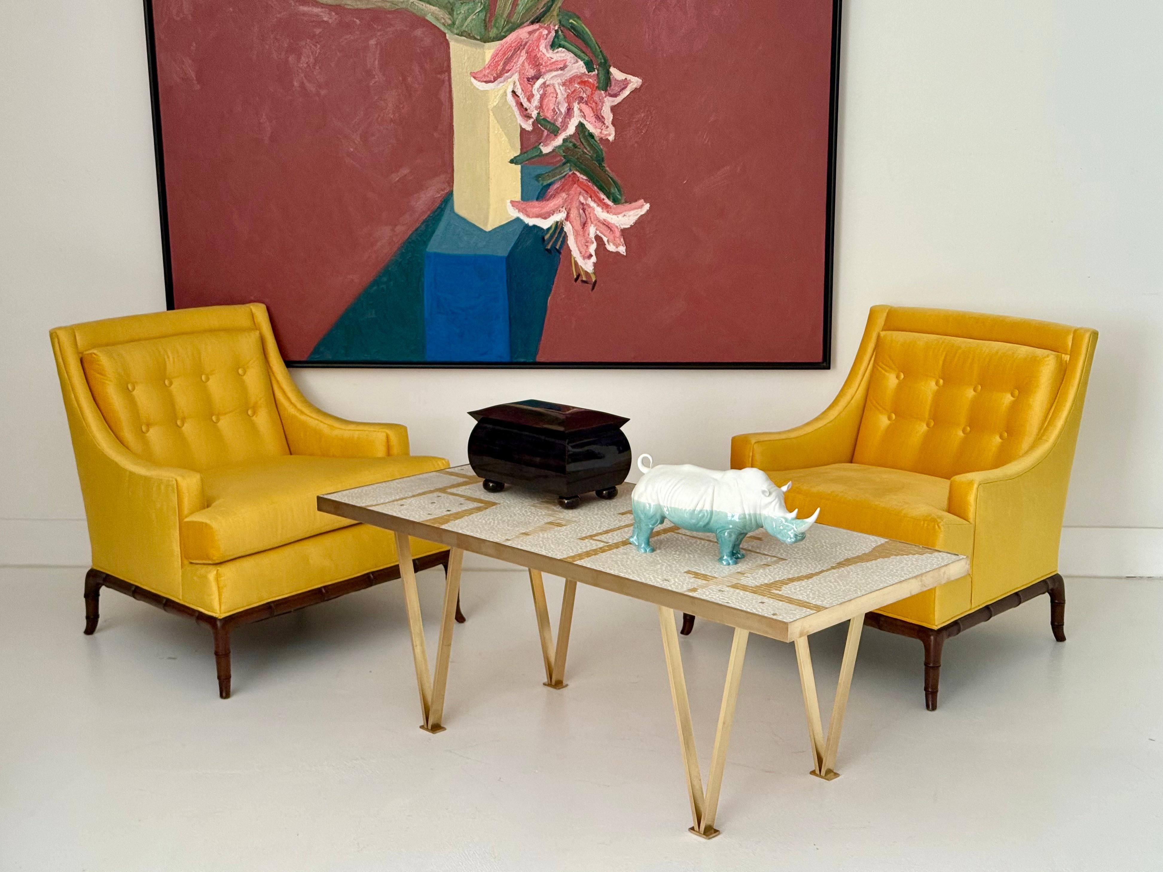 Table à cocktail en mosaïque et laiton, Europe, années 1960 en vente 7
