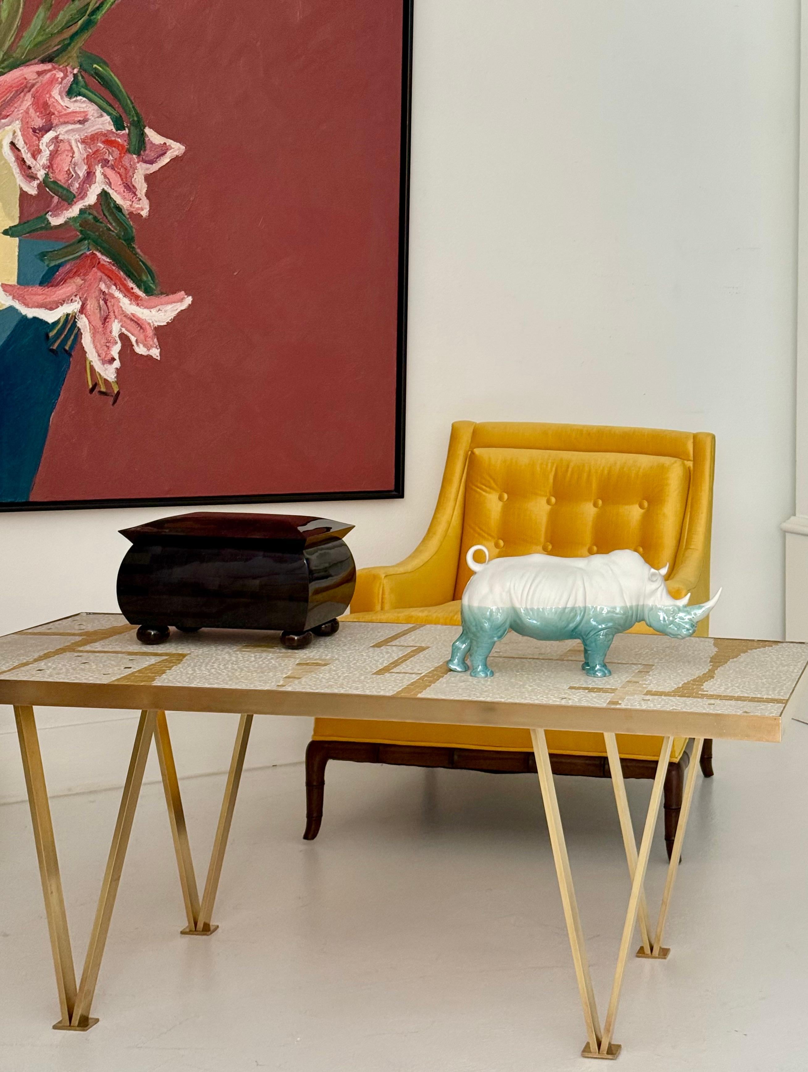 Table à cocktail en mosaïque et laiton, Europe, années 1960 en vente 8