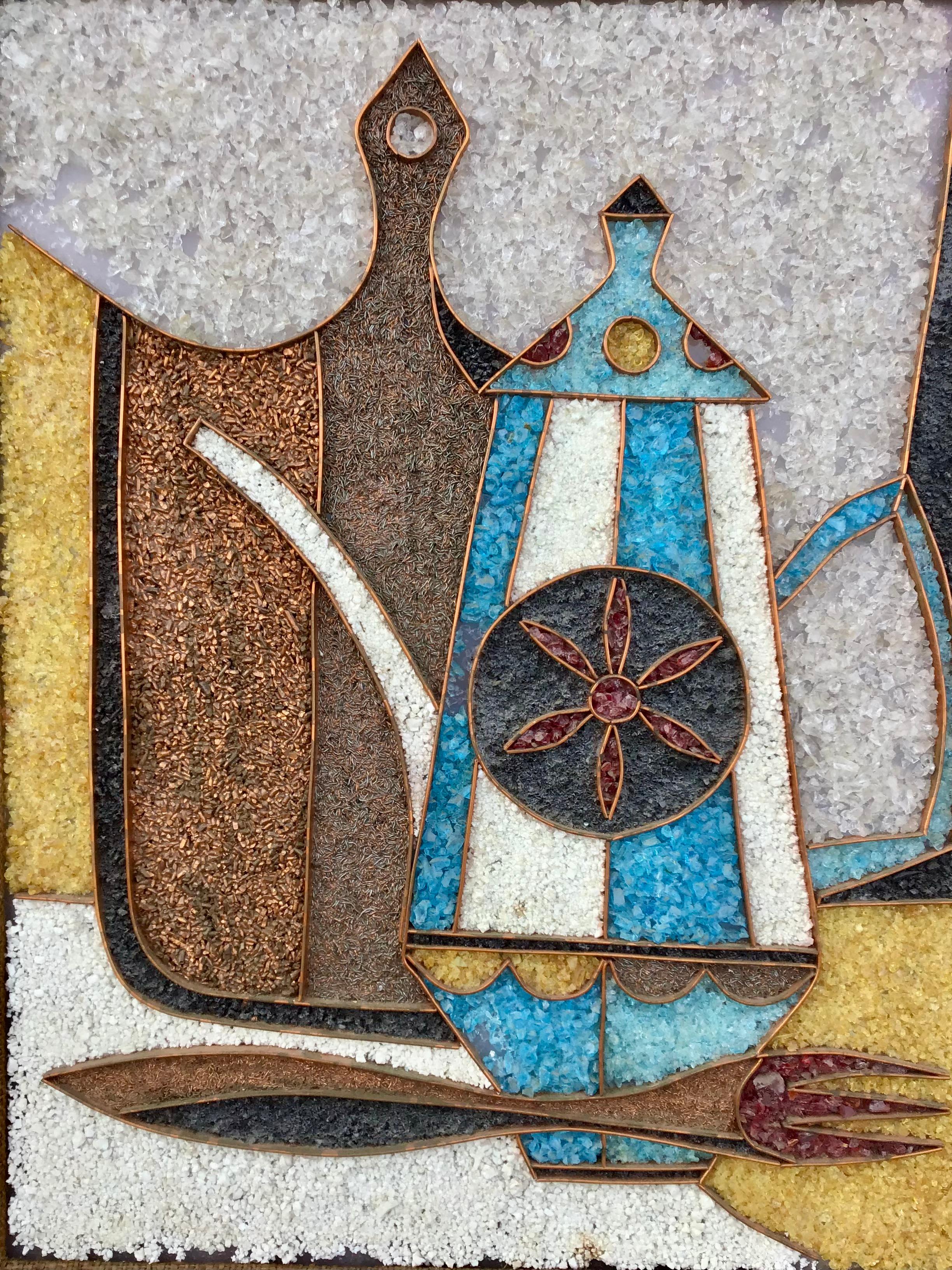 Mid-Century Modern Mosaic Artwork Circa 1960s In Good Condition For Sale In Wheat Ridge, CO