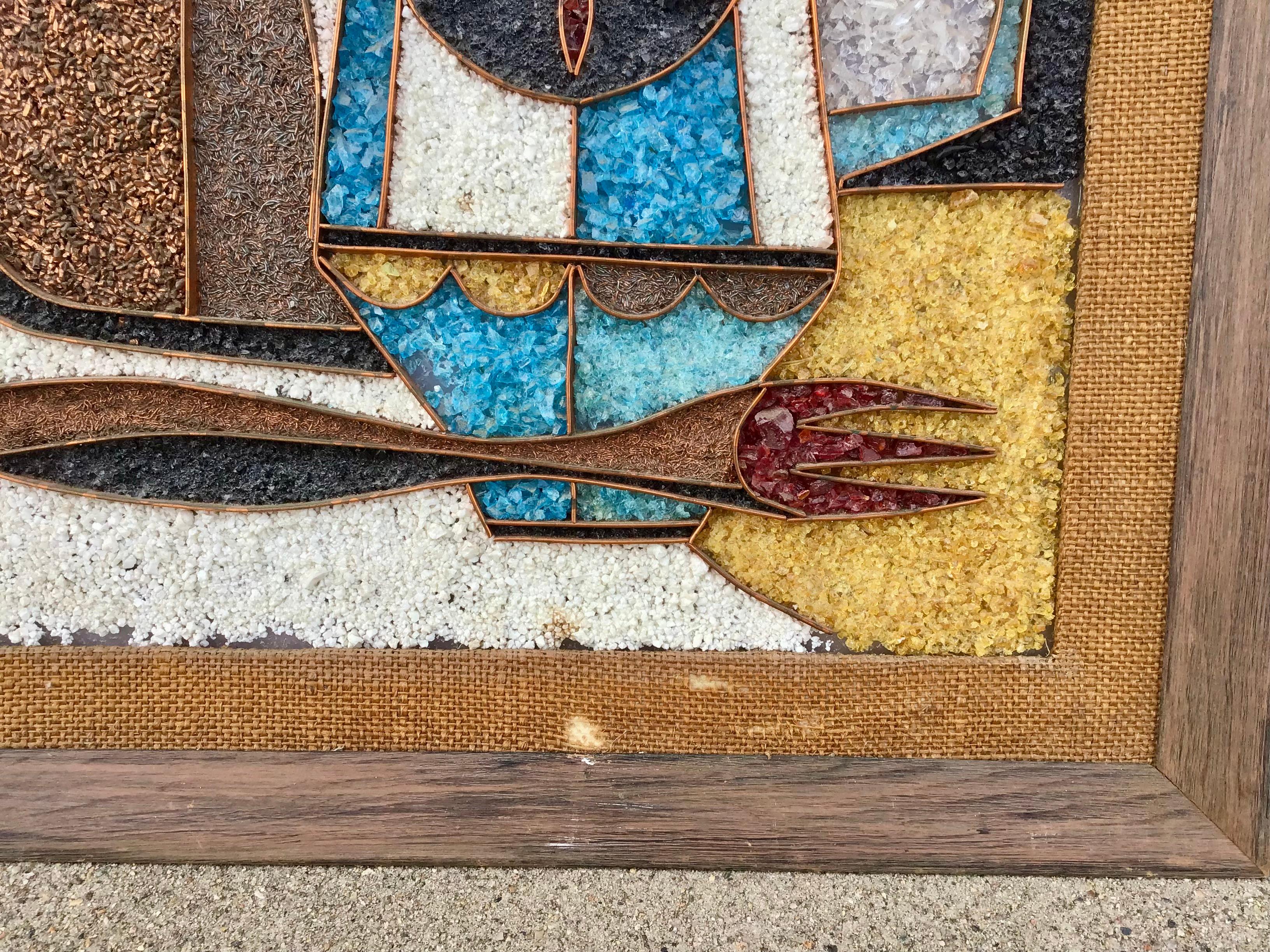 Metal Mid-Century Modern Mosaic Artwork Circa 1960s For Sale