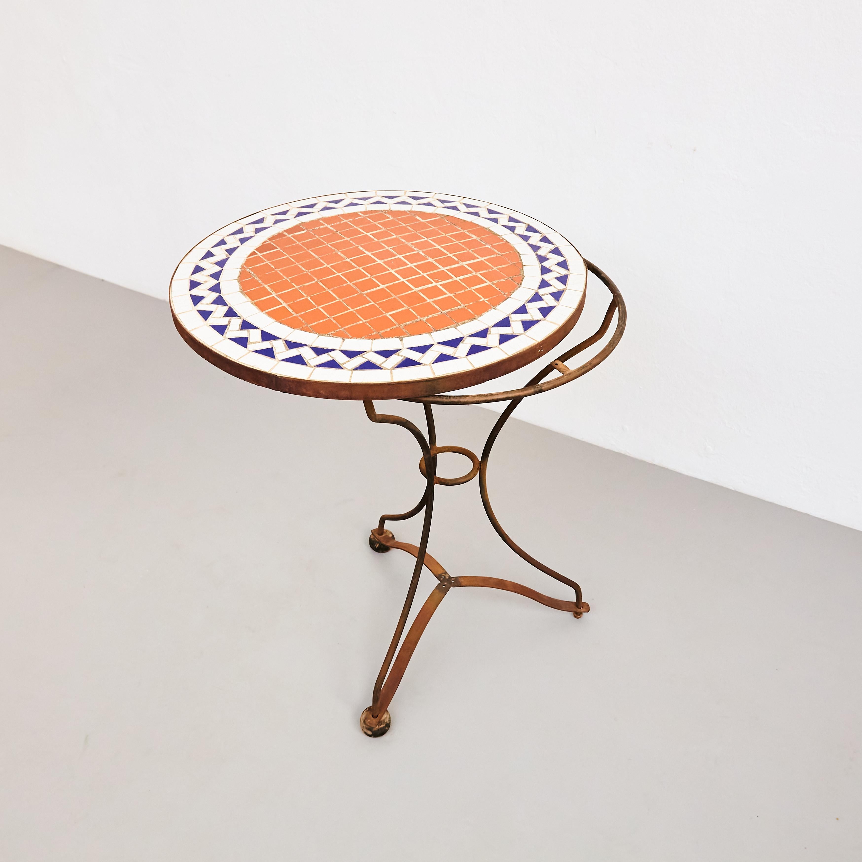 Mid-Century Modern Mosaic Bistrot French Coffee Table, circa 1960 For Sale 12