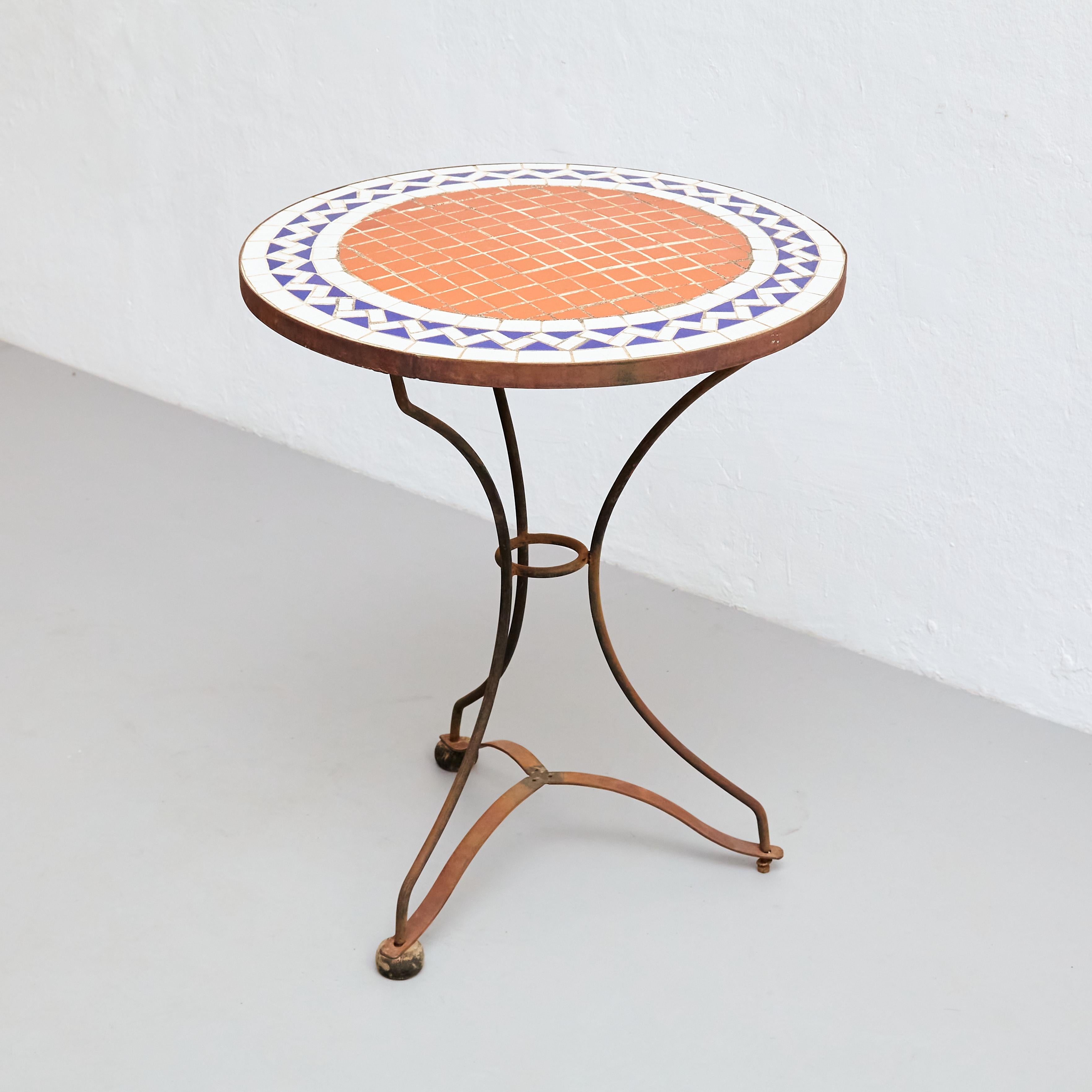 Mid-Century Modern Mosaic Bistrot French Coffee Table, circa 1960 For Sale 1