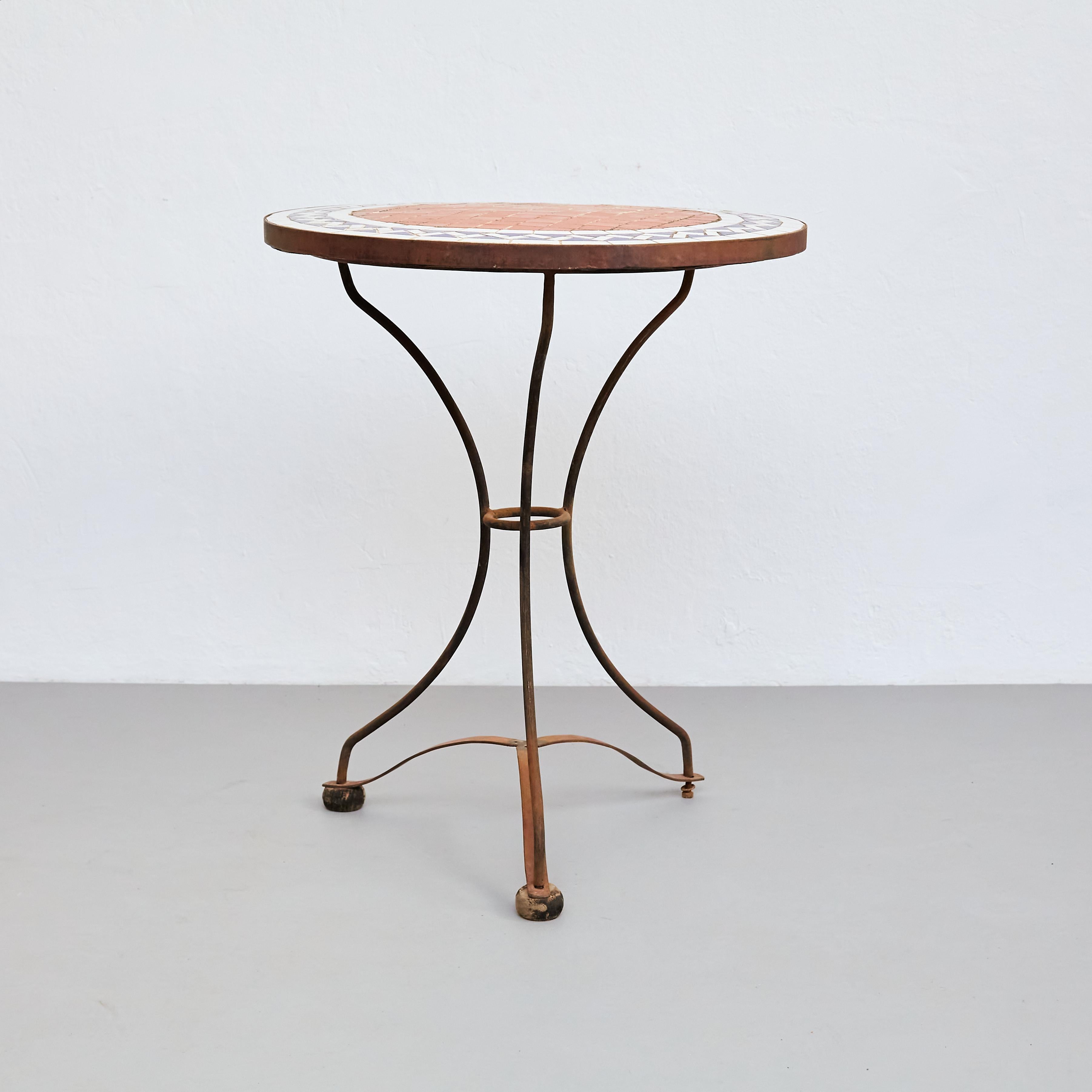 Mid-Century Modern Mosaic Bistrot French Coffee Table, circa 1960 3