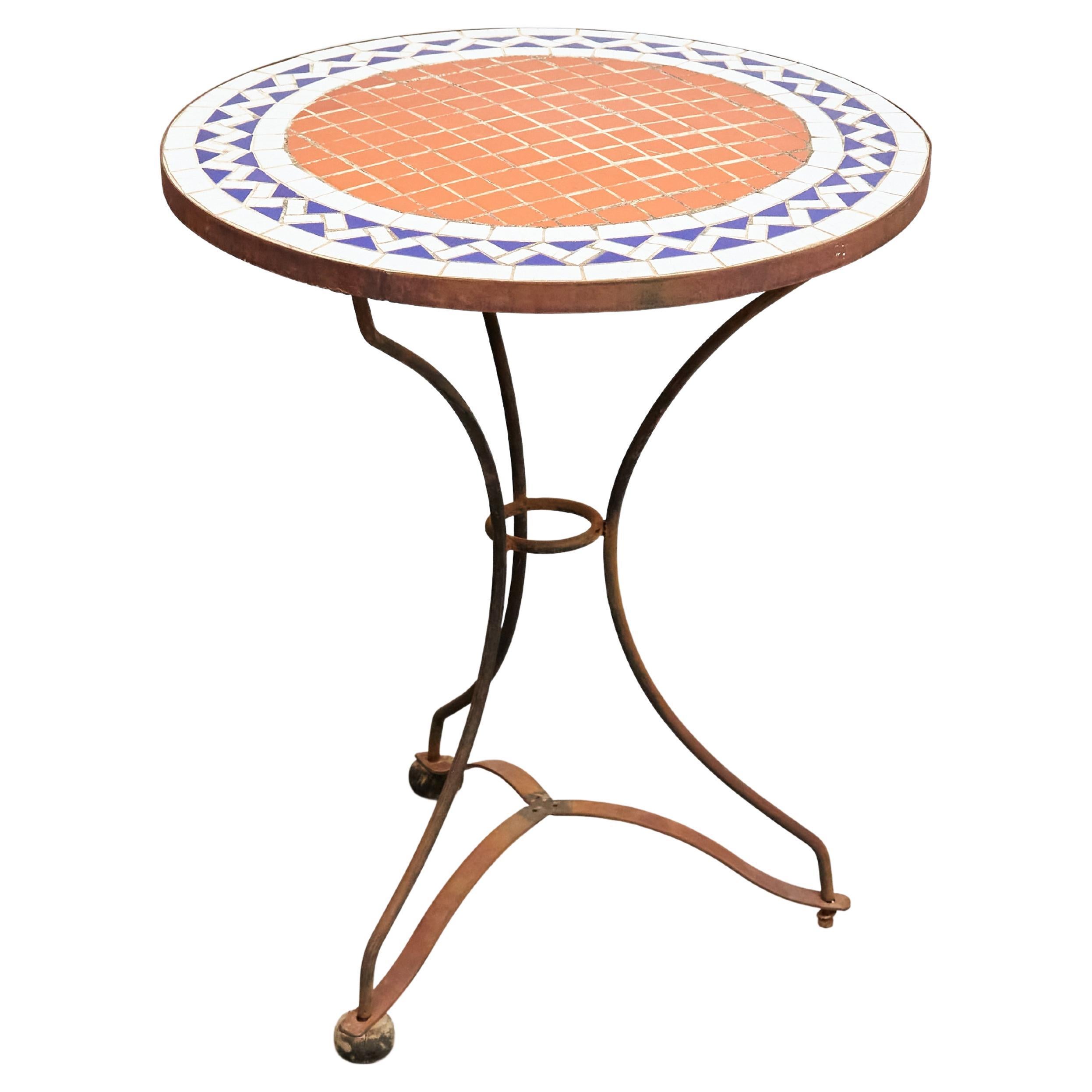 Mid-Century Modern Mosaic Bistrot French Coffee Table, circa 1960 For Sale