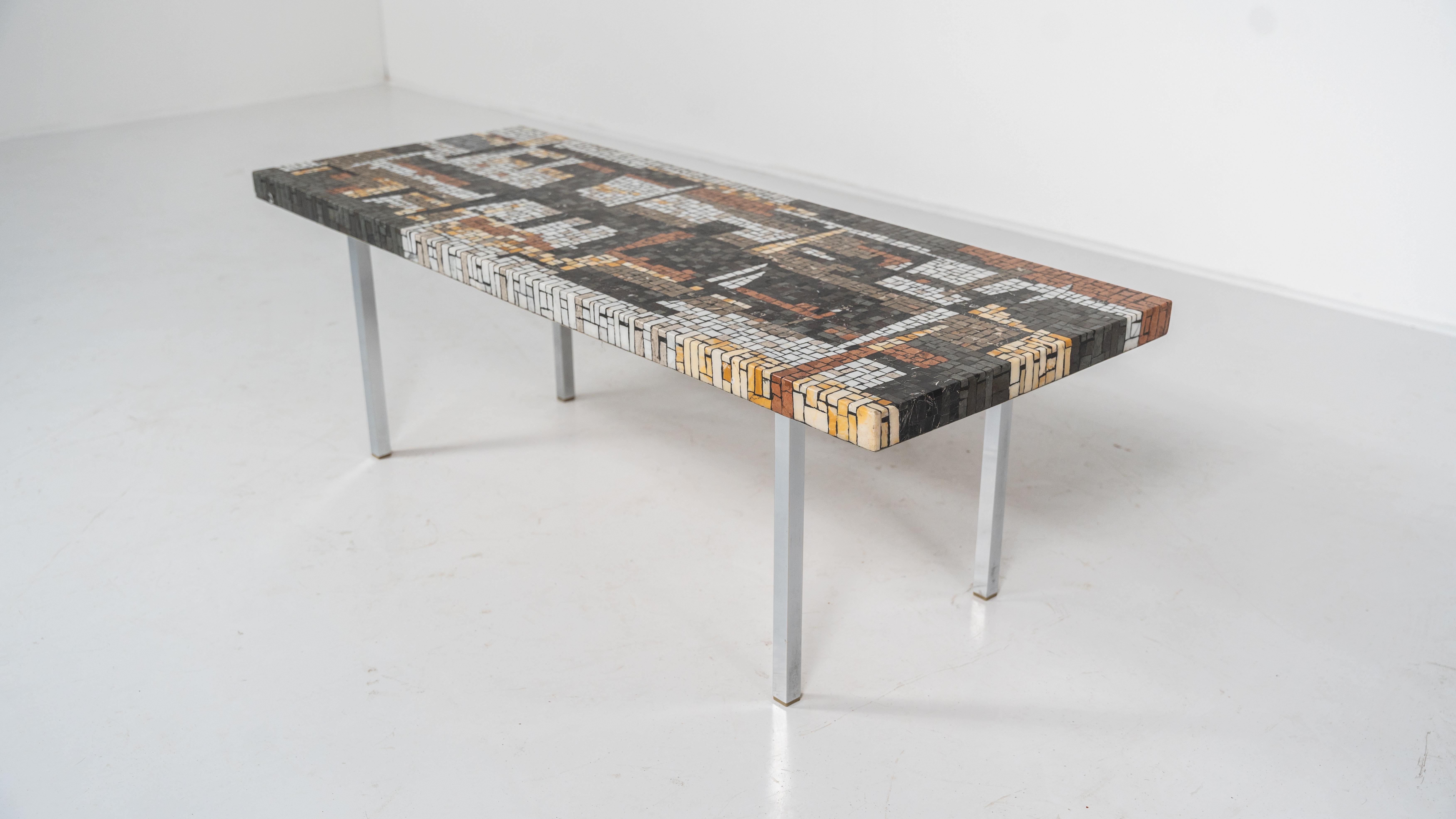 Italian Mid-Century Modern Mosaic Coffee Table, 1970s For Sale