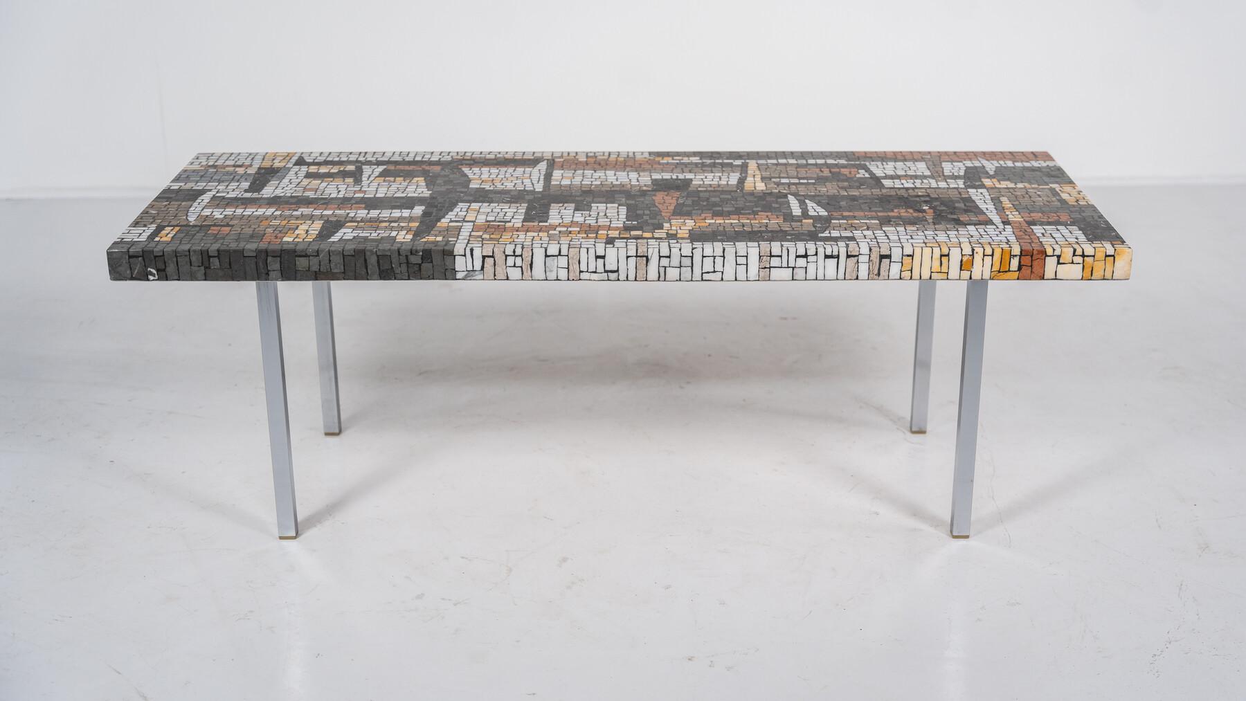 Ceramic Mid-Century Modern Mosaic Coffee Table, 1970s