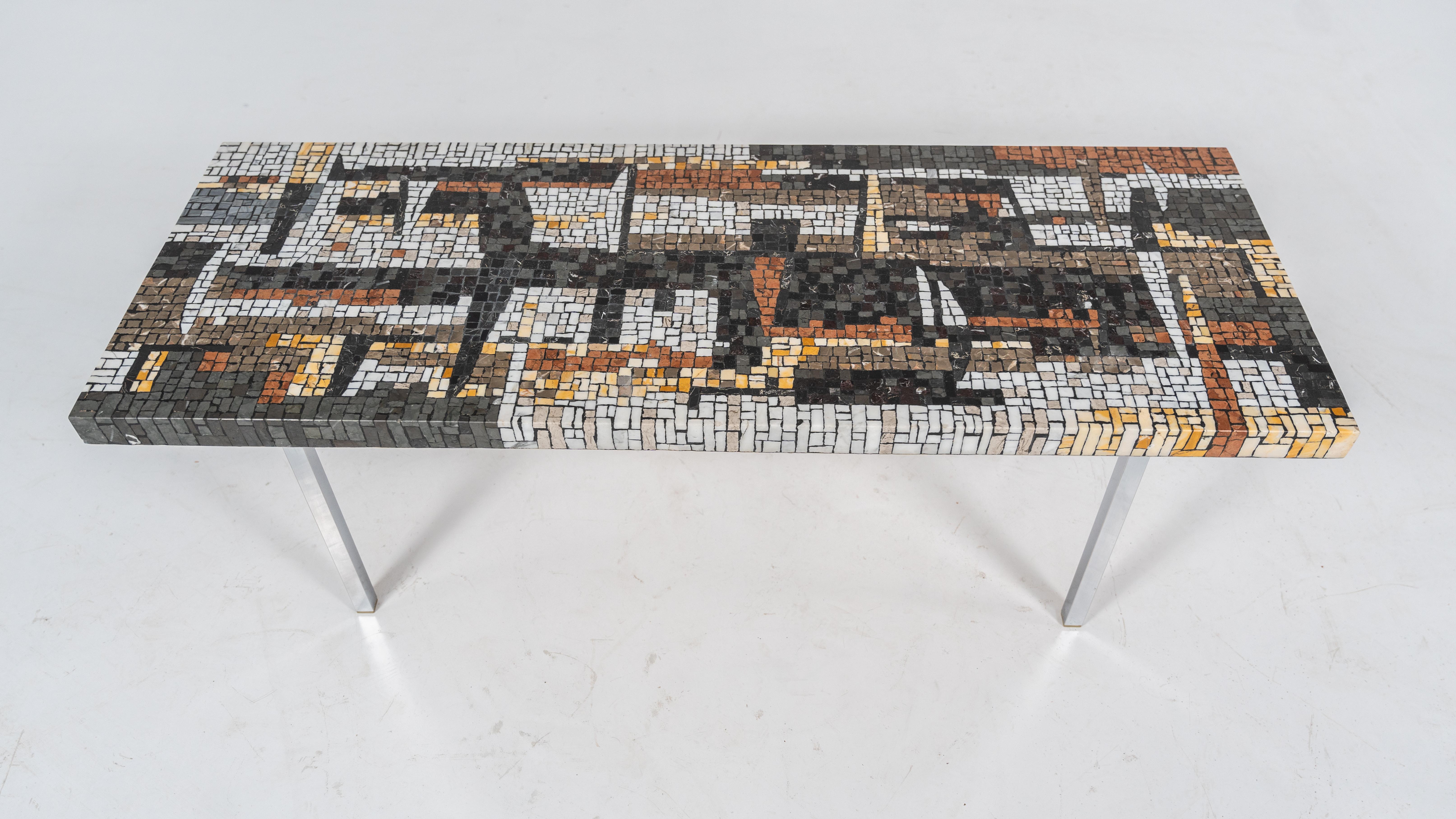 Mid-Century Modern Mosaic Coffee Table, 1970s For Sale 2