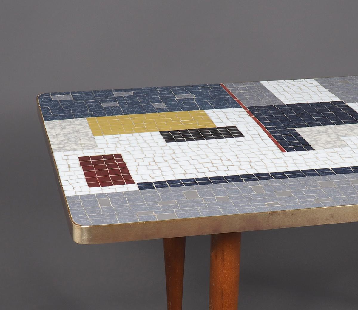 Moderner Mosaik-Couchtisch aus der Mitte des Jahrhunderts von Ilse Möbel, 1950er Jahre im Angebot 3
