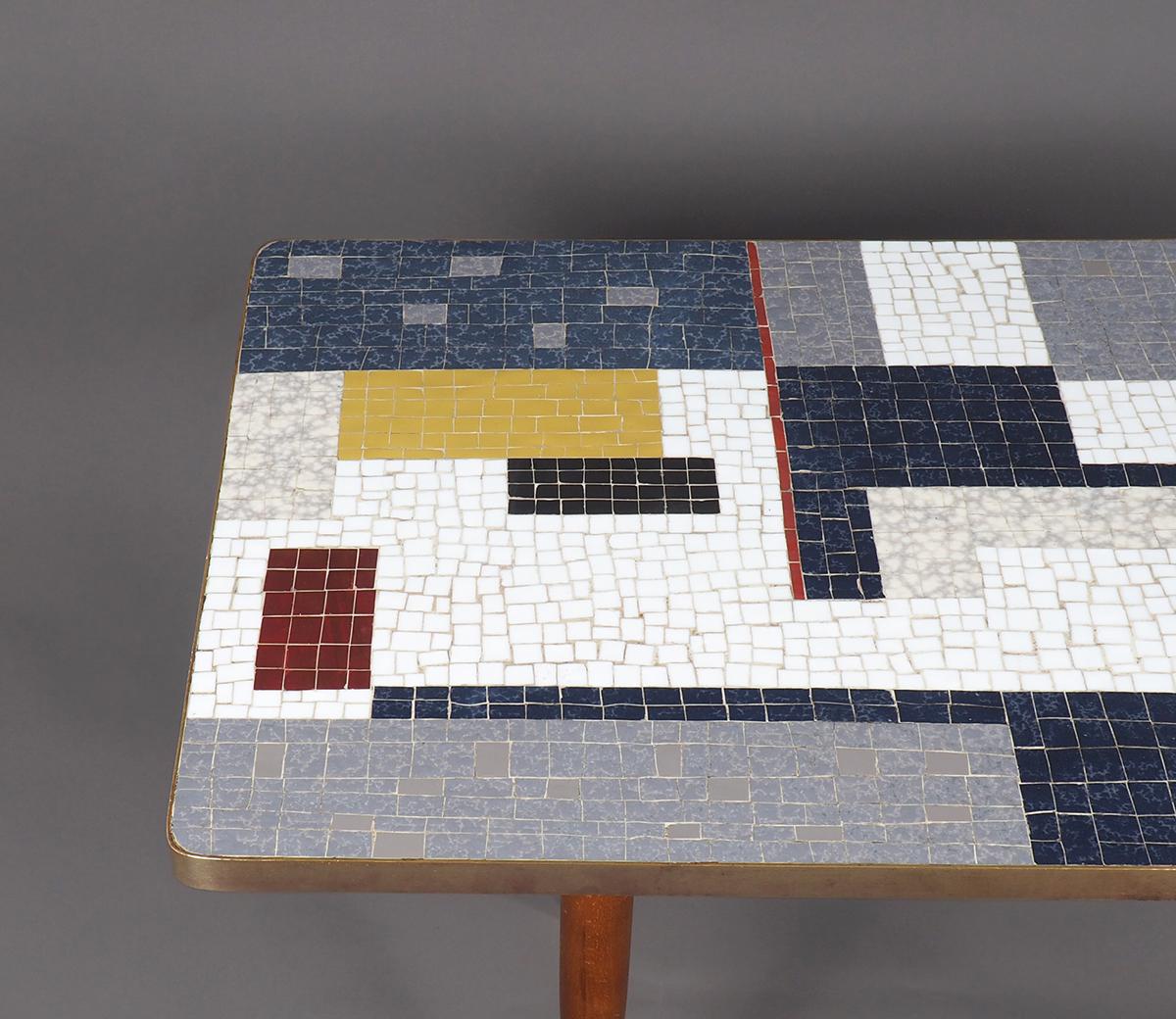 Moderner Mosaik-Couchtisch aus der Mitte des Jahrhunderts von Ilse Möbel, 1950er Jahre im Angebot 4