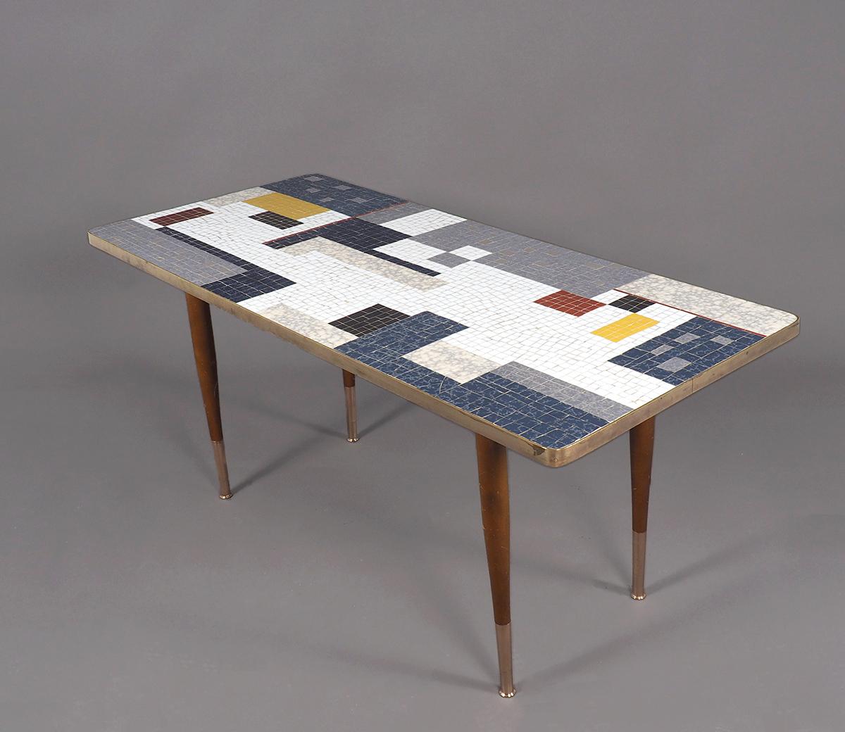 German Mid-Century Modern Mosaic Coffee Table from Ilse Möbel, 1950s For Sale