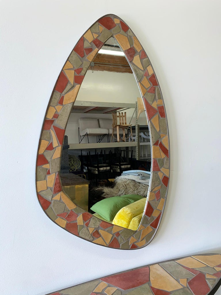 MidCentury Modern Mosaic Console Table and Mirror at 1stDibs