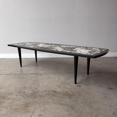 Mid-Century Modern Mosaic Tile Top Coffee Table