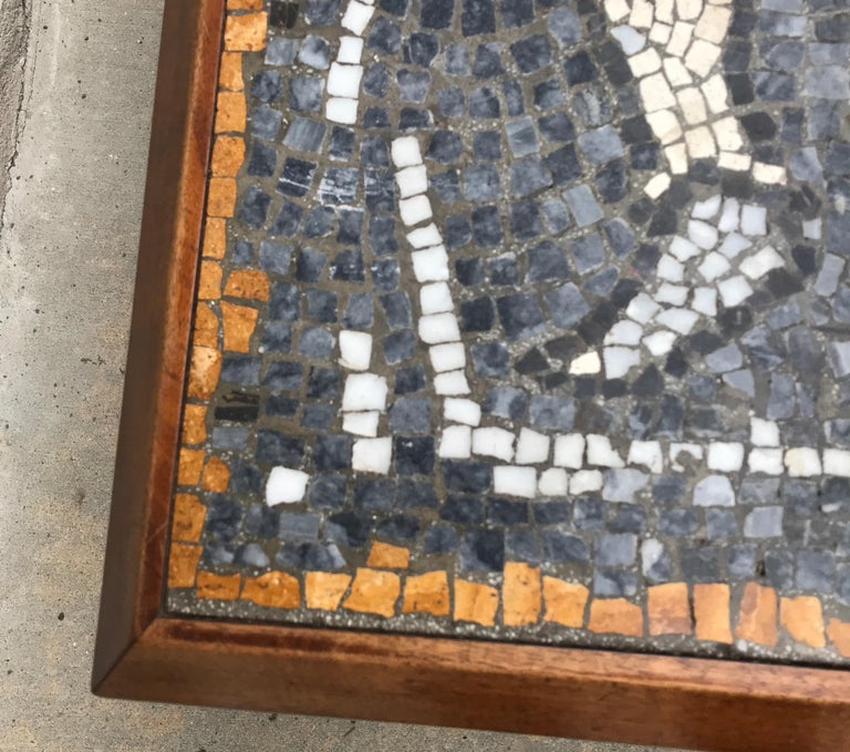 Mid-20th Century Mid-Century Modern Mosaic Tile Top Coffee Table For Sale