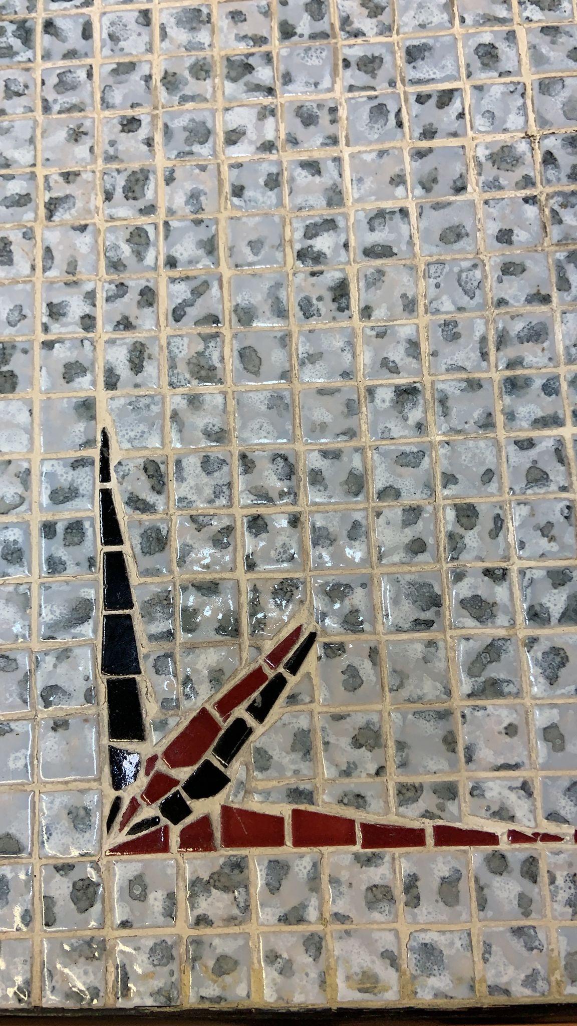 Ceramic Mid Century Modern Mosaic Tile Top Coffee Table