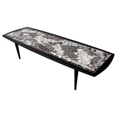 Table basse à plateau en mosaïque moderne du milieu du siècle