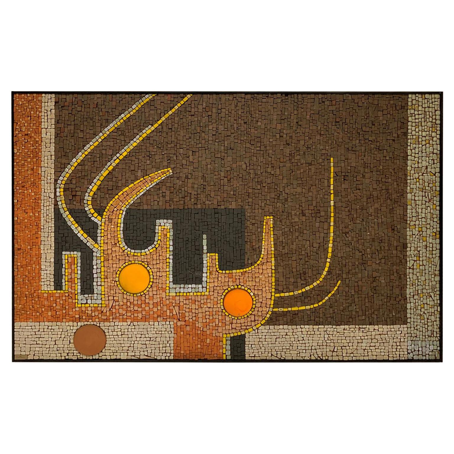 Mid-Century Modern Mosaic Tile Wall Plaque by Raymond Gallucci