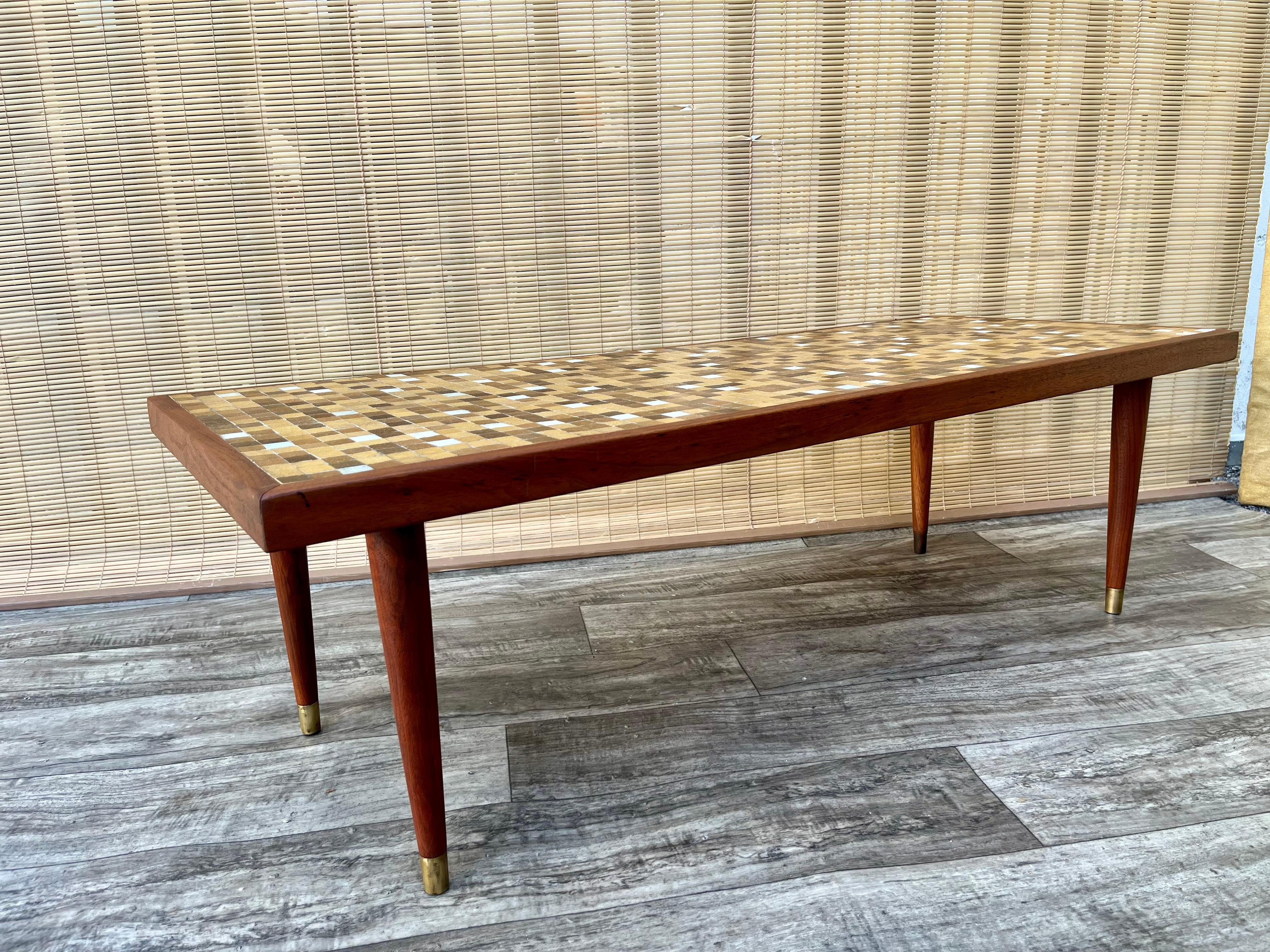 Mid Century Modern Mosaic Top Coffee Table. Circa 1960s For Sale 3