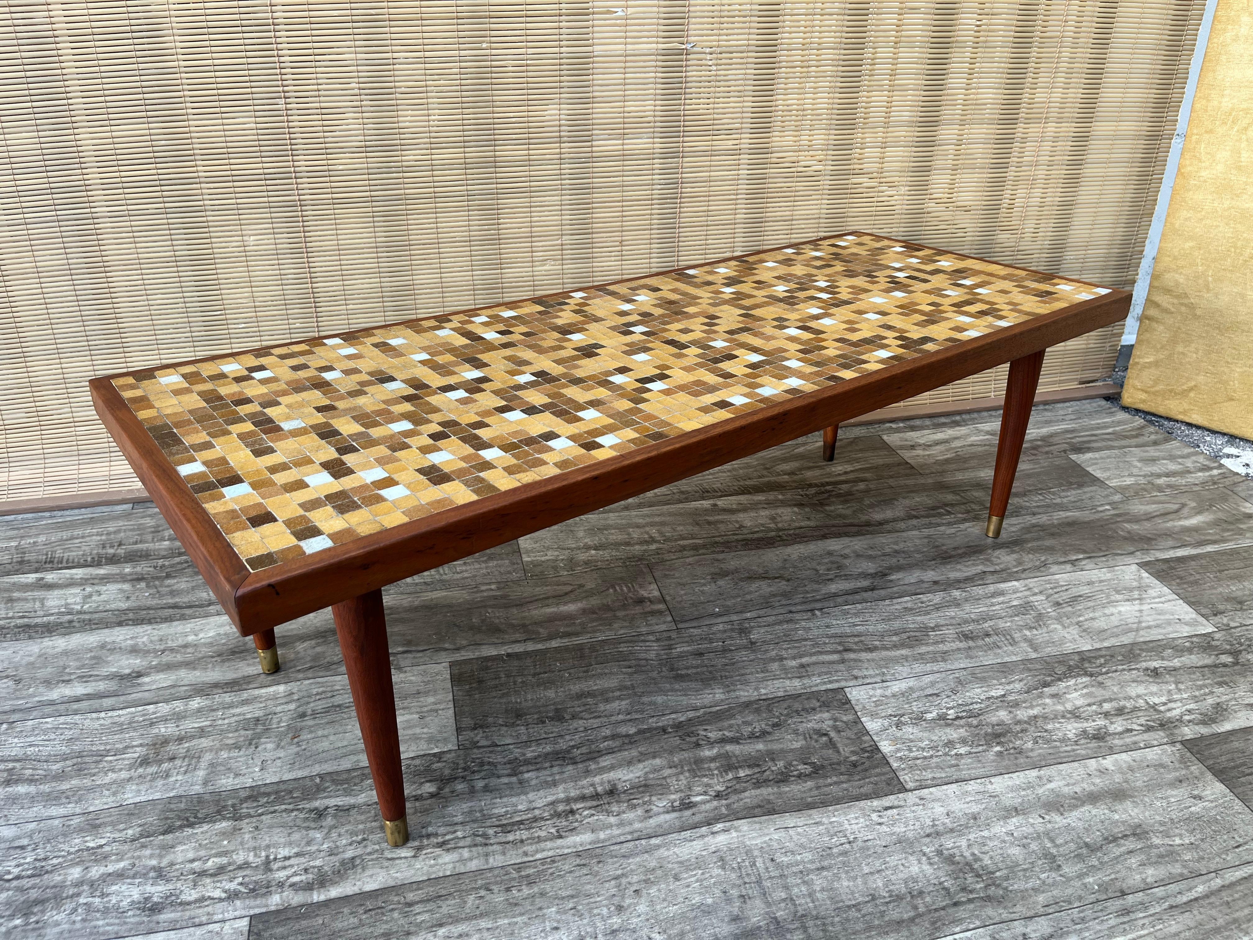 Mid Century Modern Mosaic Top Coffee Table. Circa 1960s For Sale 4