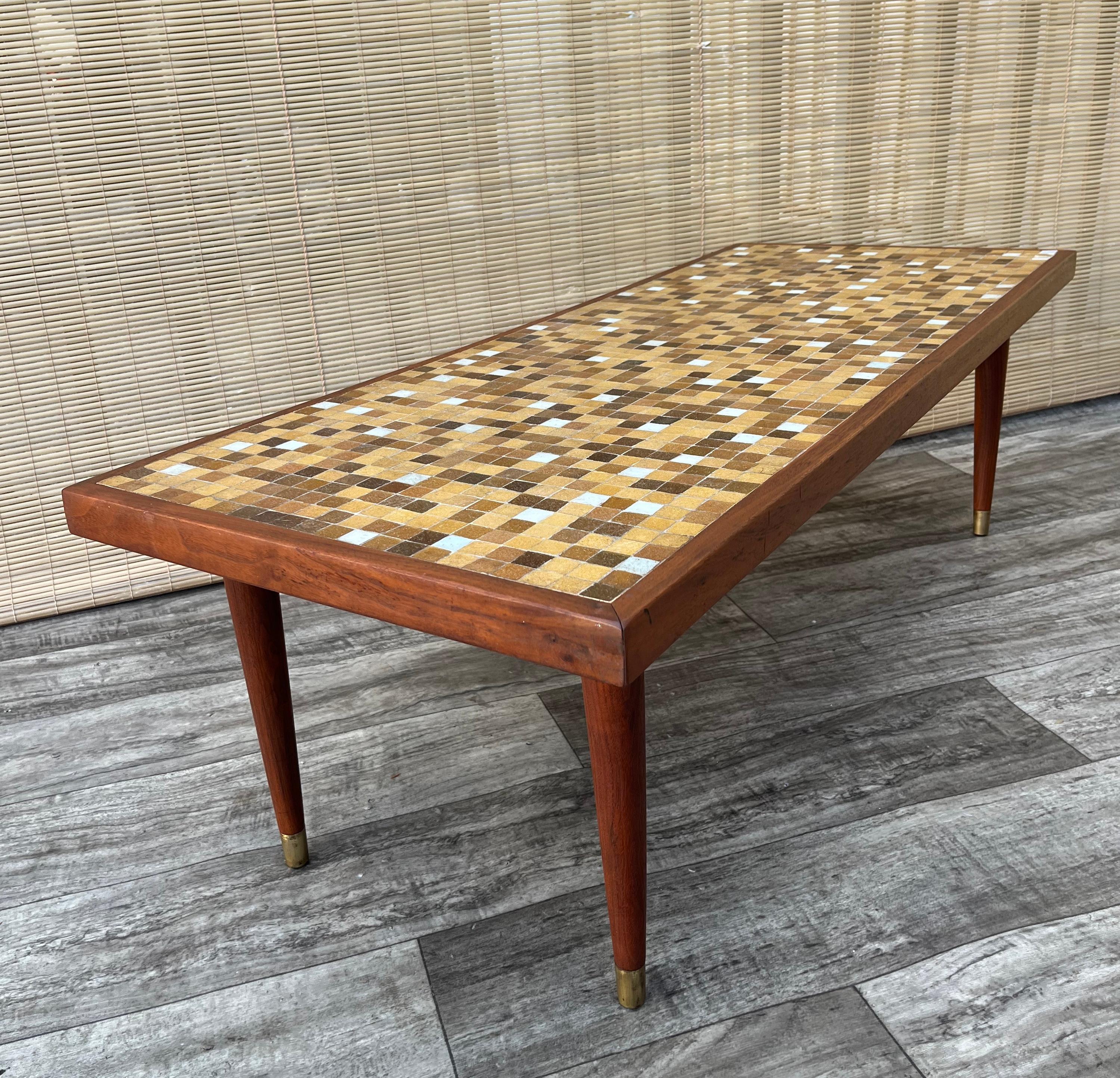 Mid Century Modern Mosaic Top Coffee Table. Circa 1960s For Sale 5