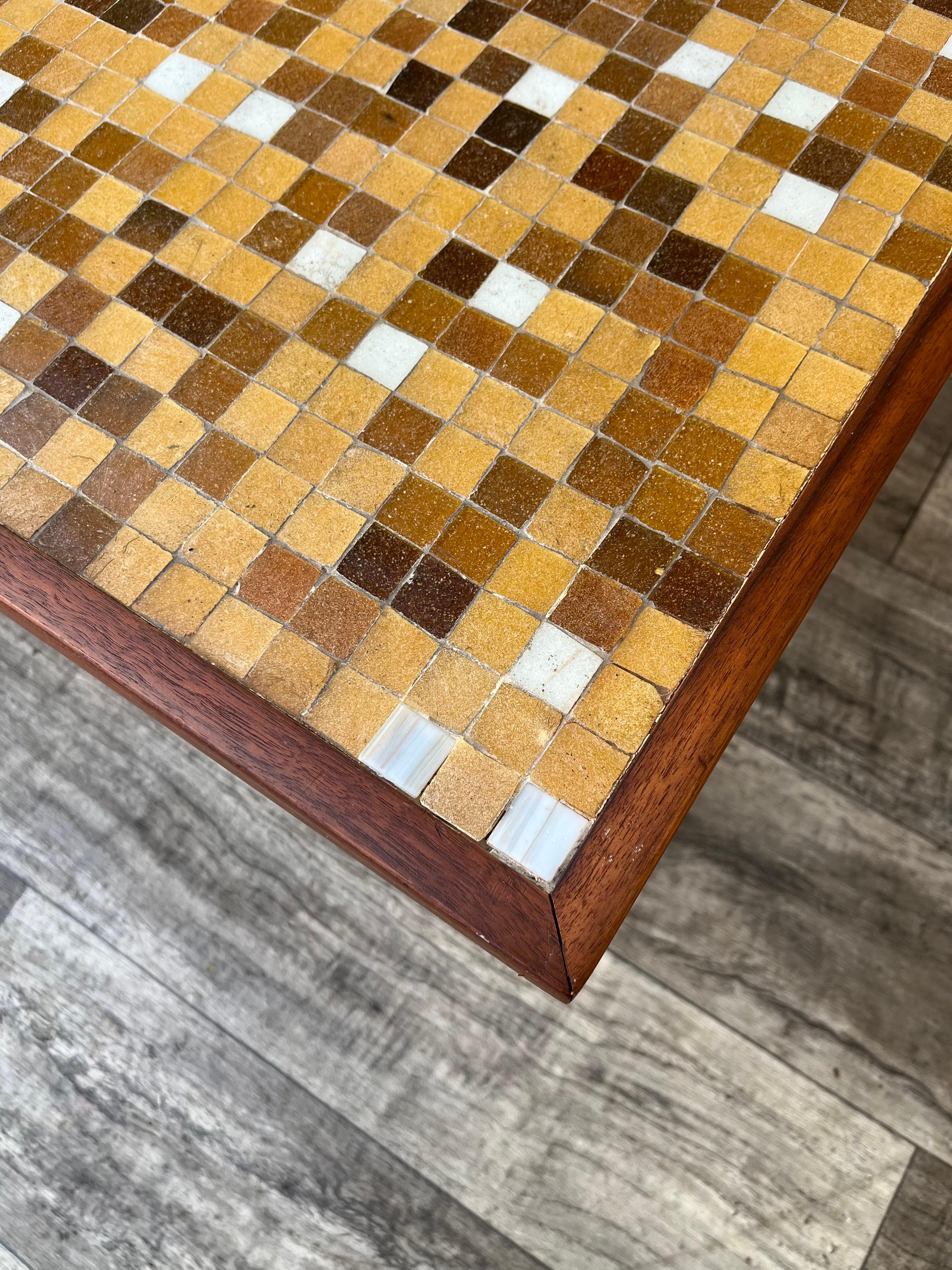 Mid Century Modern Mosaic Top Coffee Table. Circa 1960s For Sale 6