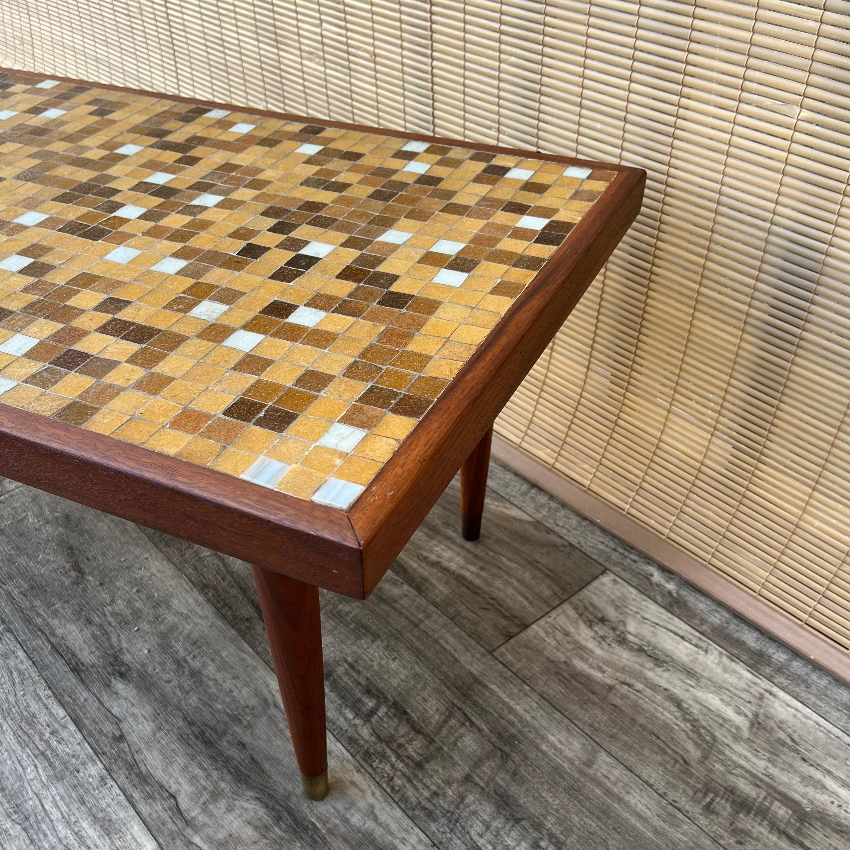 Mid Century Modern Mosaic Top Coffee Table. Circa 1960s For Sale 10